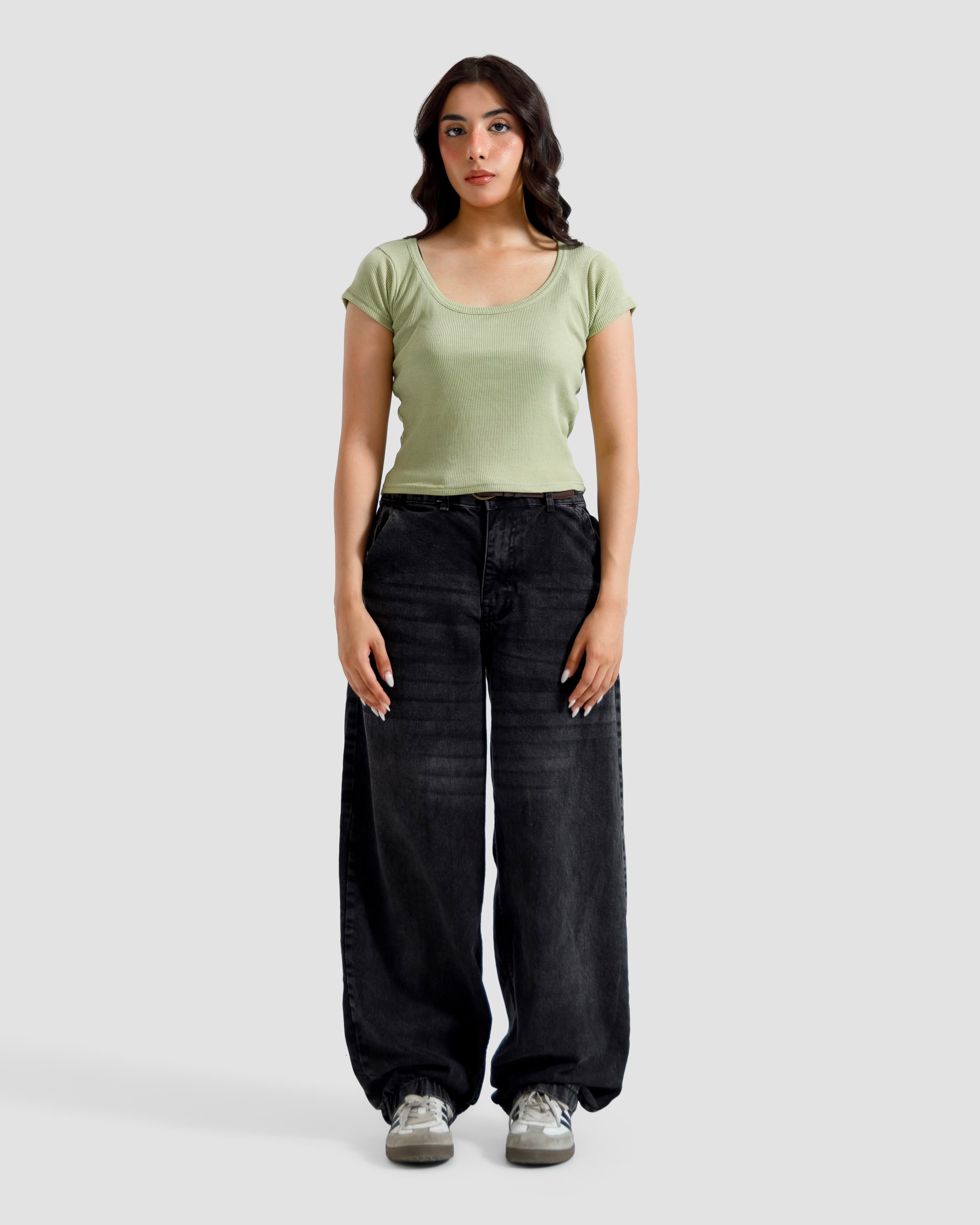 Scoop Neck Rib Tshirt