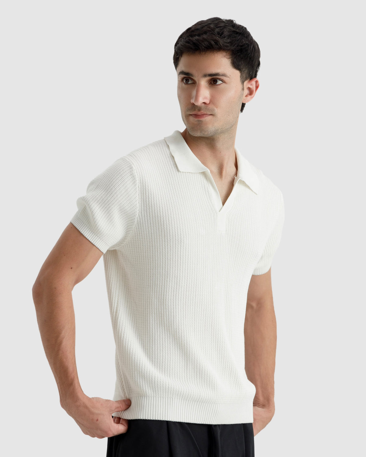 Textured Knit Polo