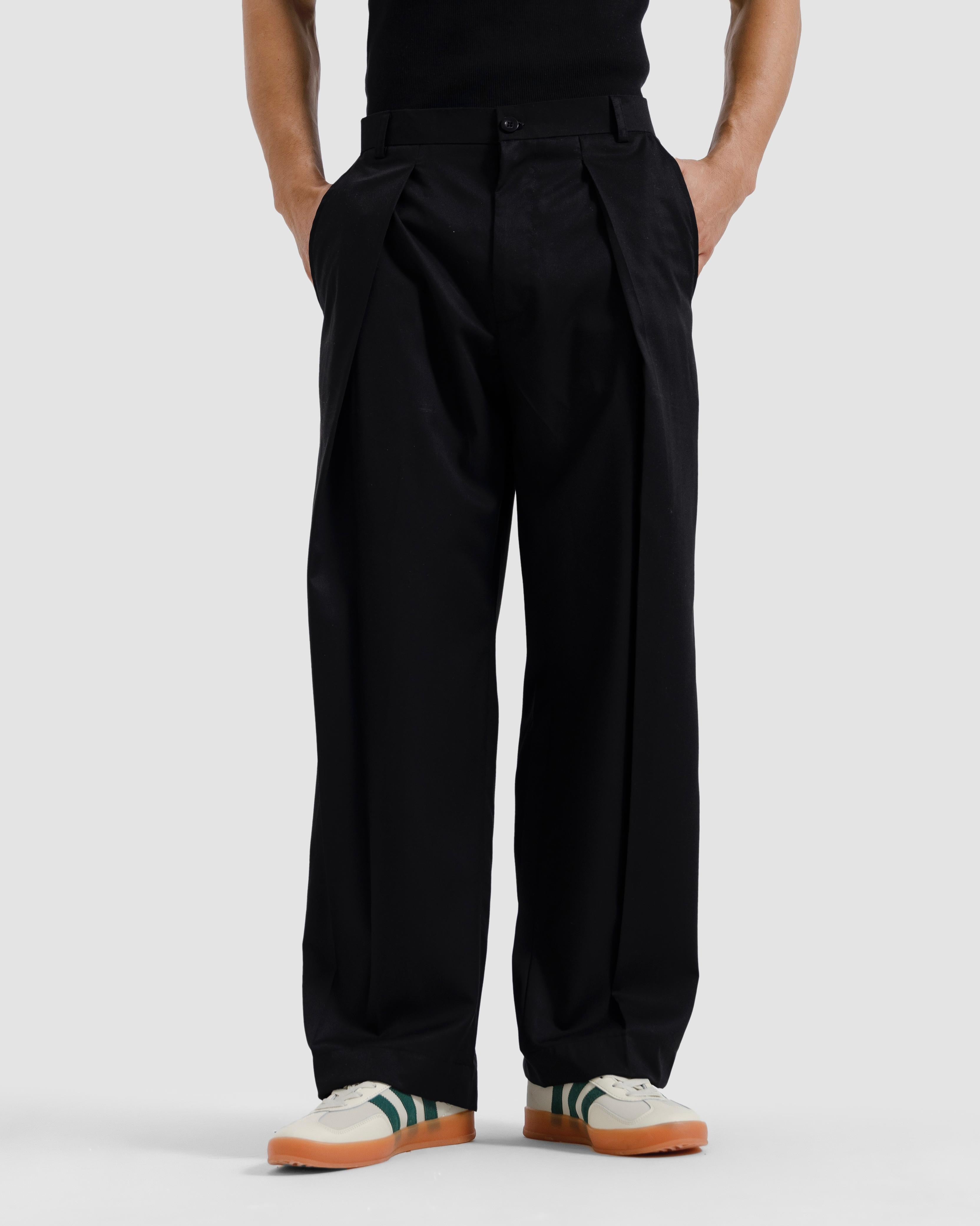 Tailored Pinstriped Pleated Pants