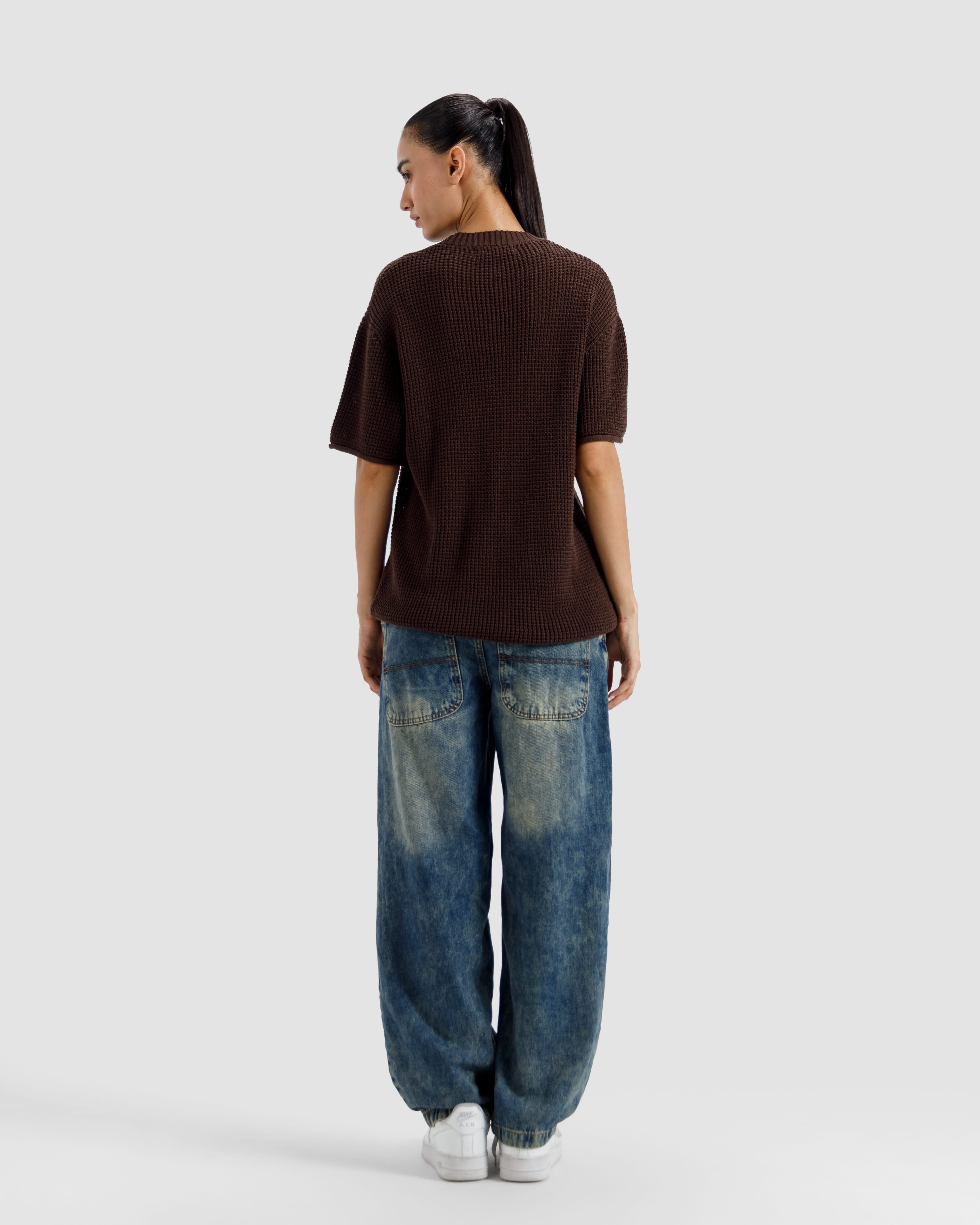 Relaxed Fit Textured Knit Tshirt