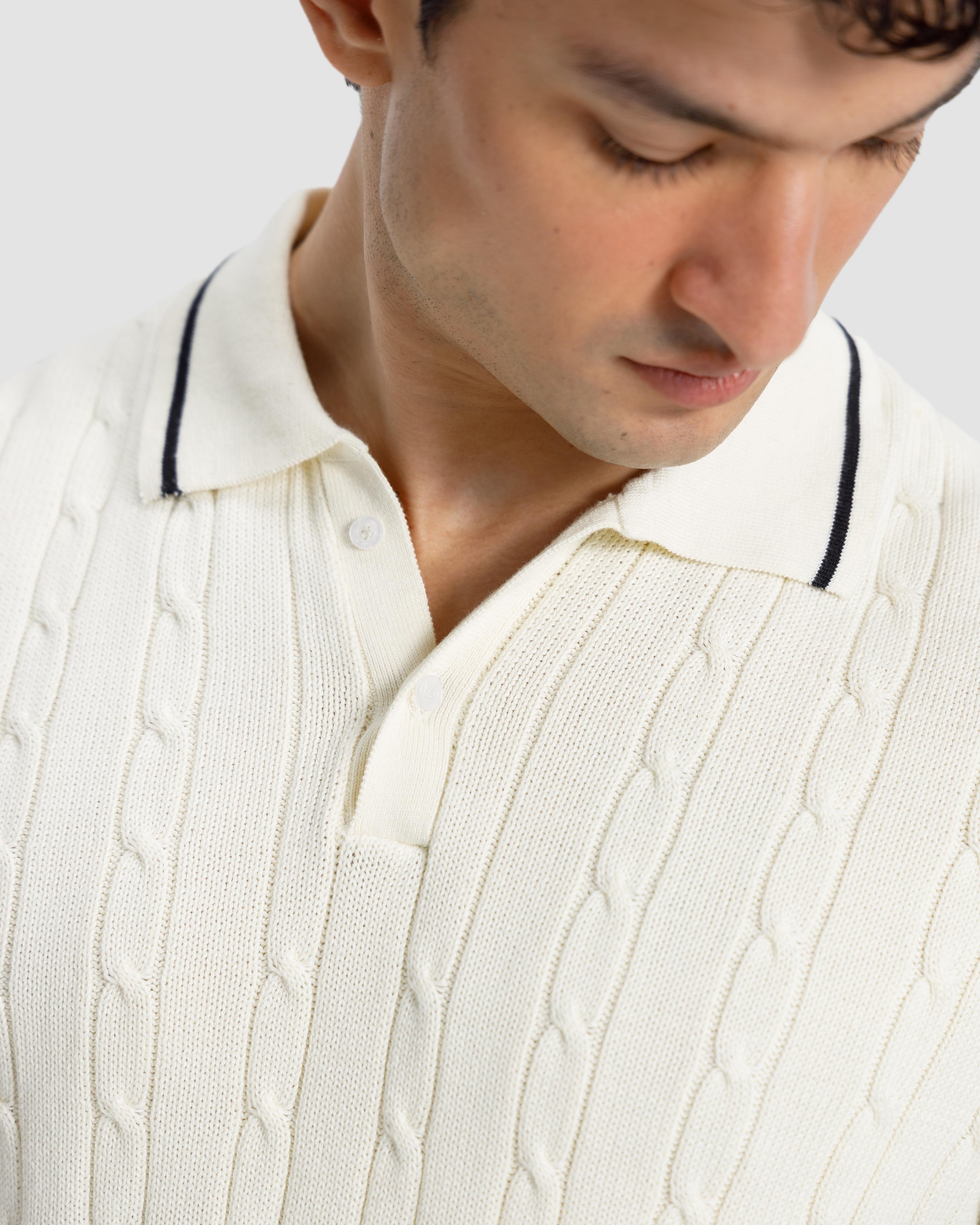 Cable Knit Polo