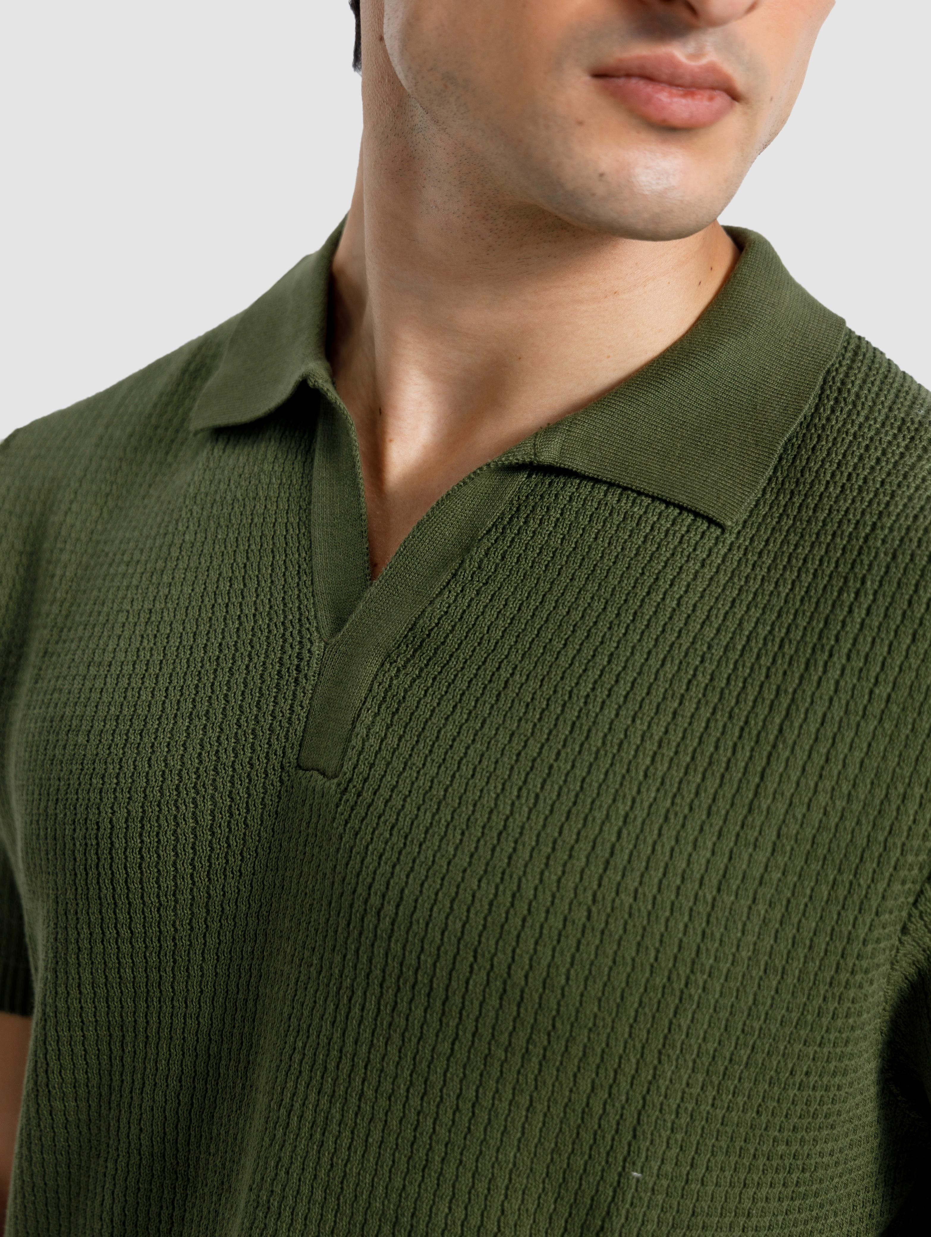 Textured Knit Polo