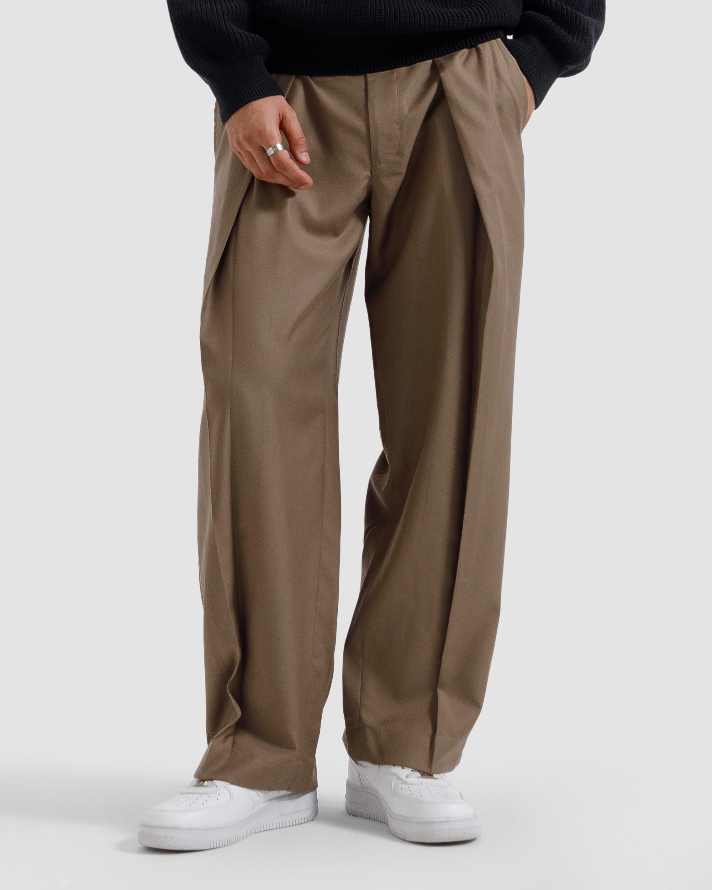 Tailored Pinstriped Pleated Pants