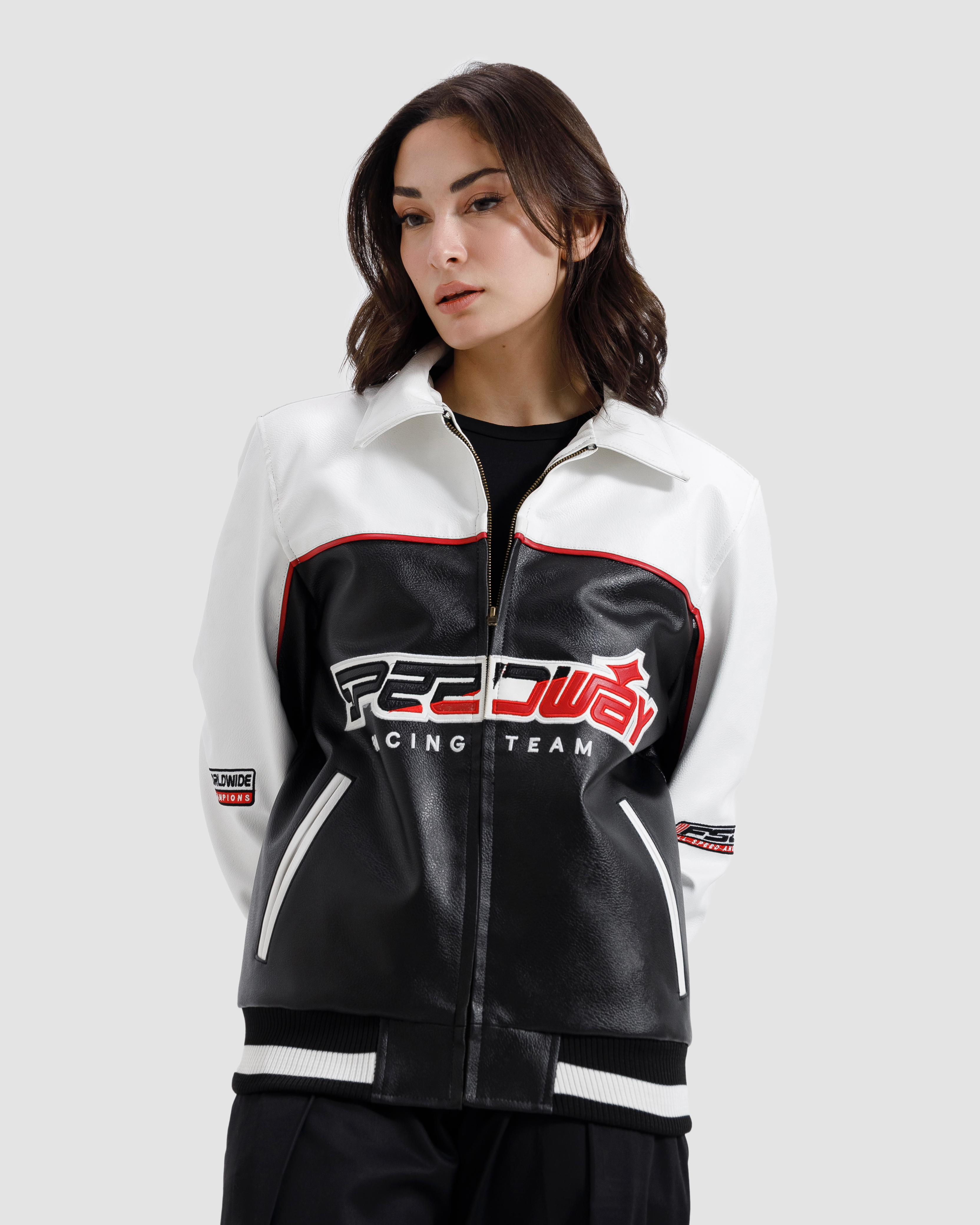 Faux Leather Racer Jacket