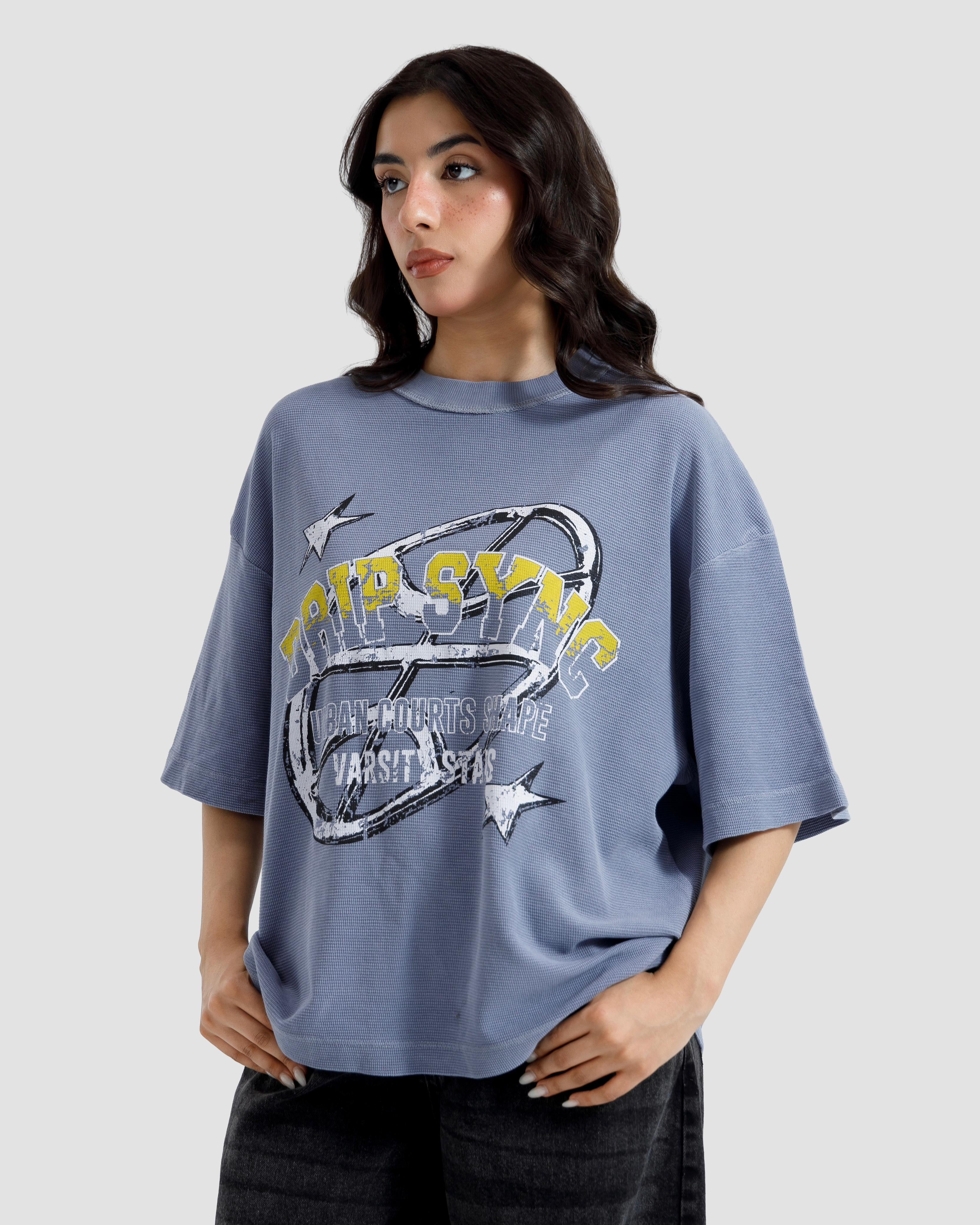 Washed Print Knit Tshirt