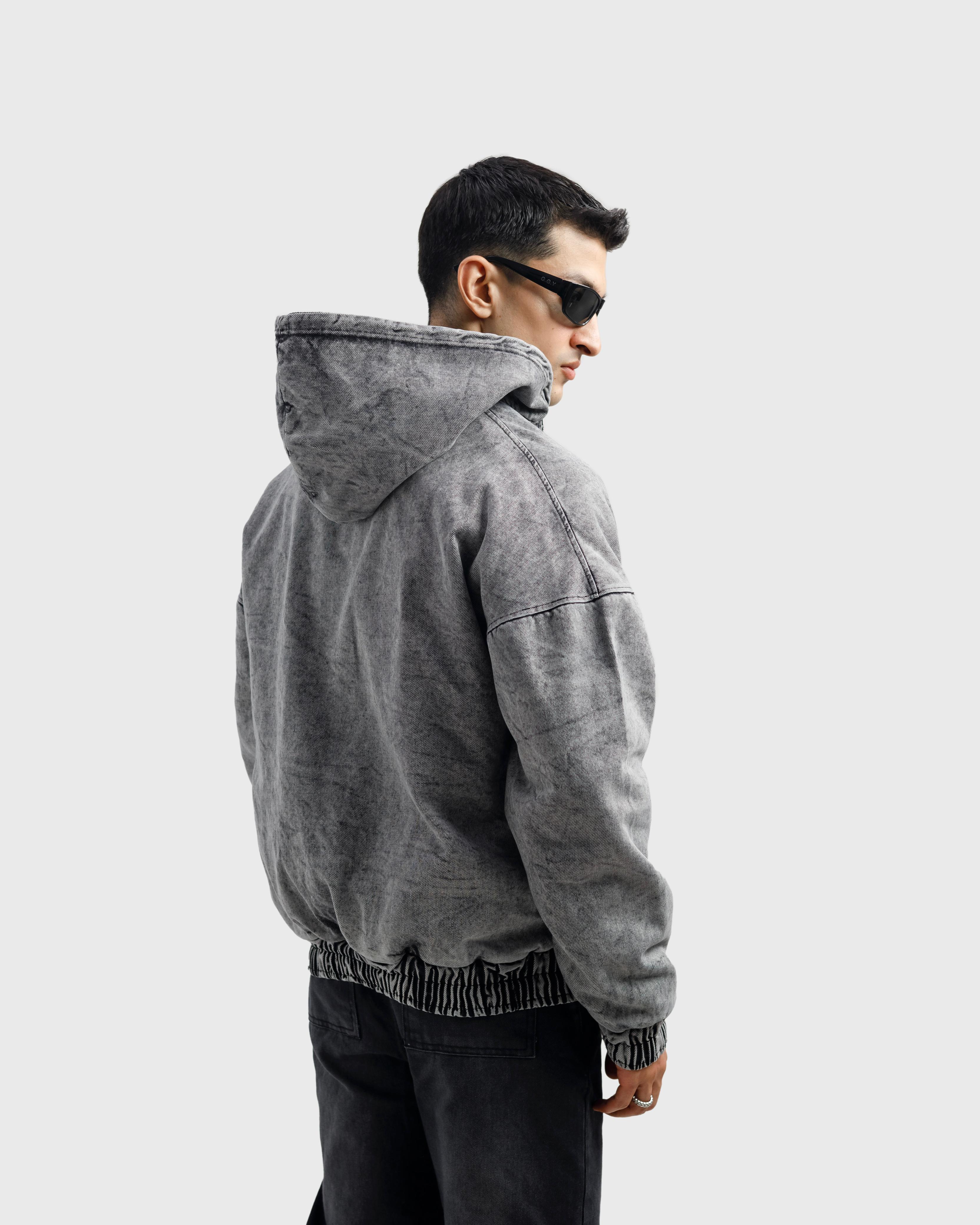 Washed Wind Breaker Denim Jacket