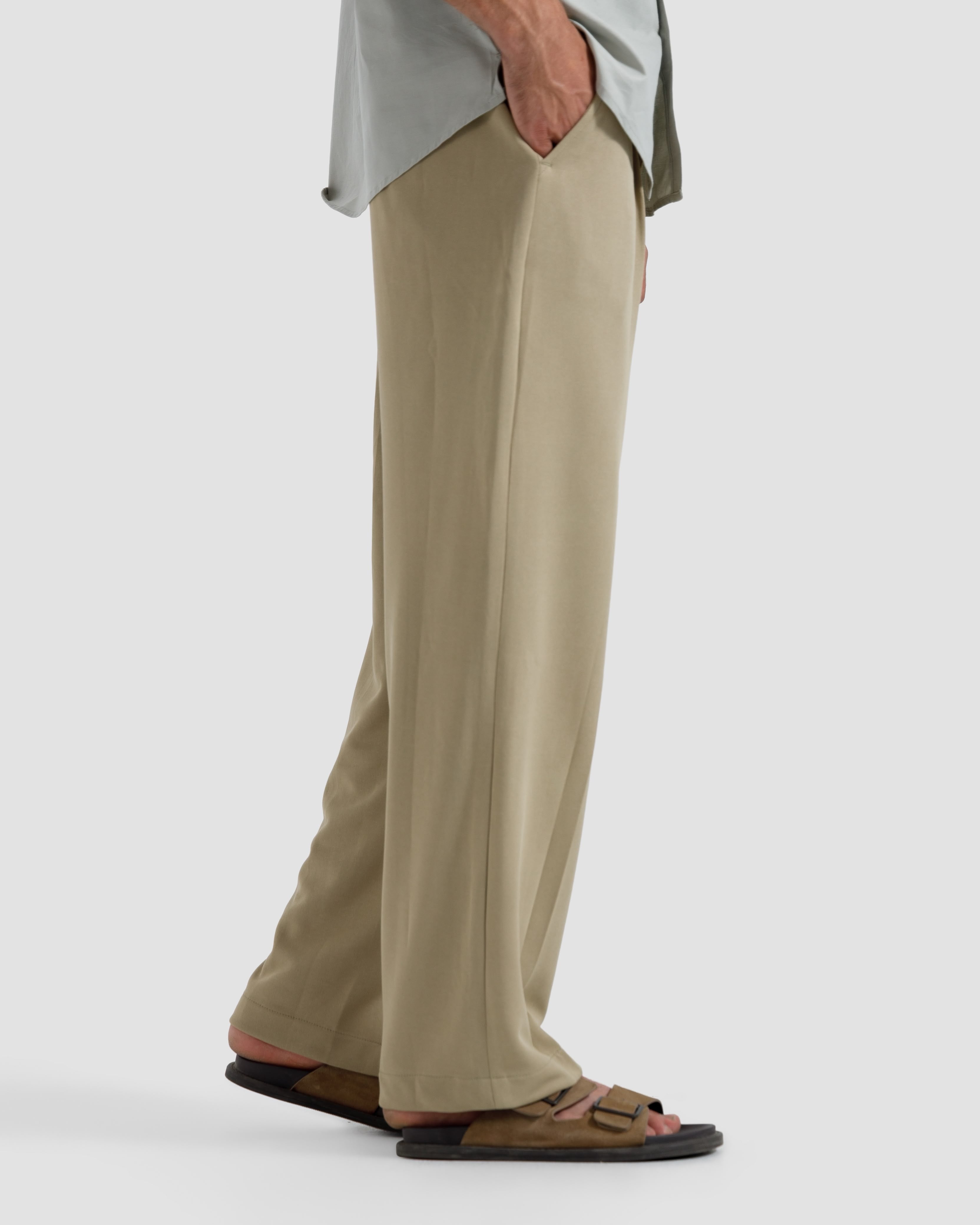Straight Fit Tailored Pleated Pants