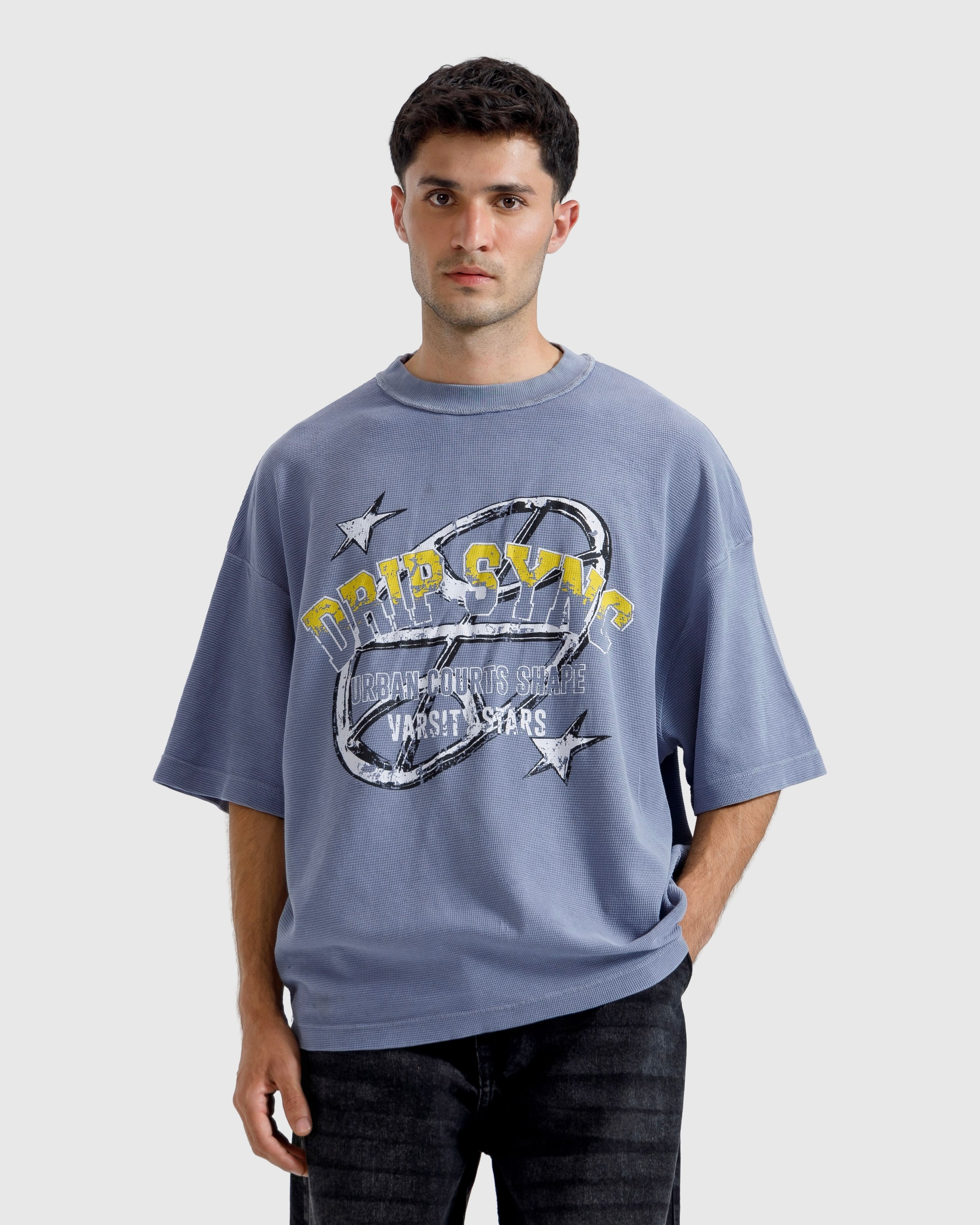 Washed Print Knit Tshirt