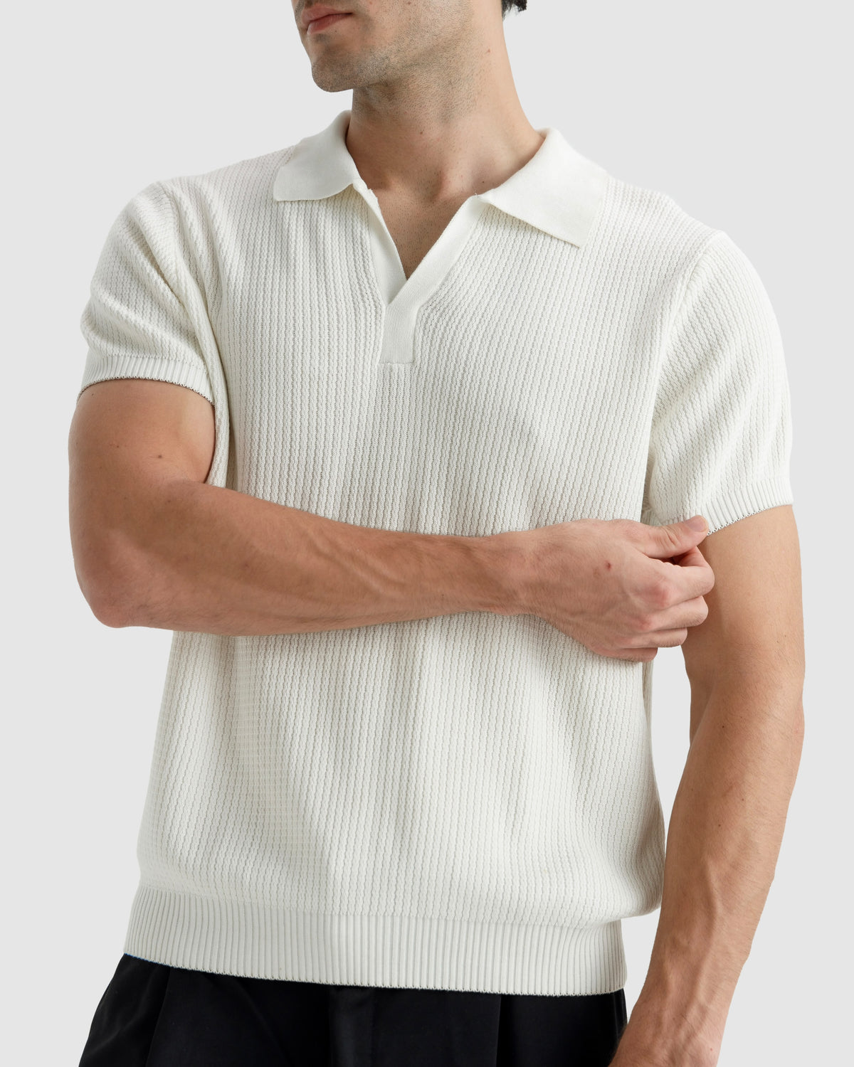 Textured Knit Polo