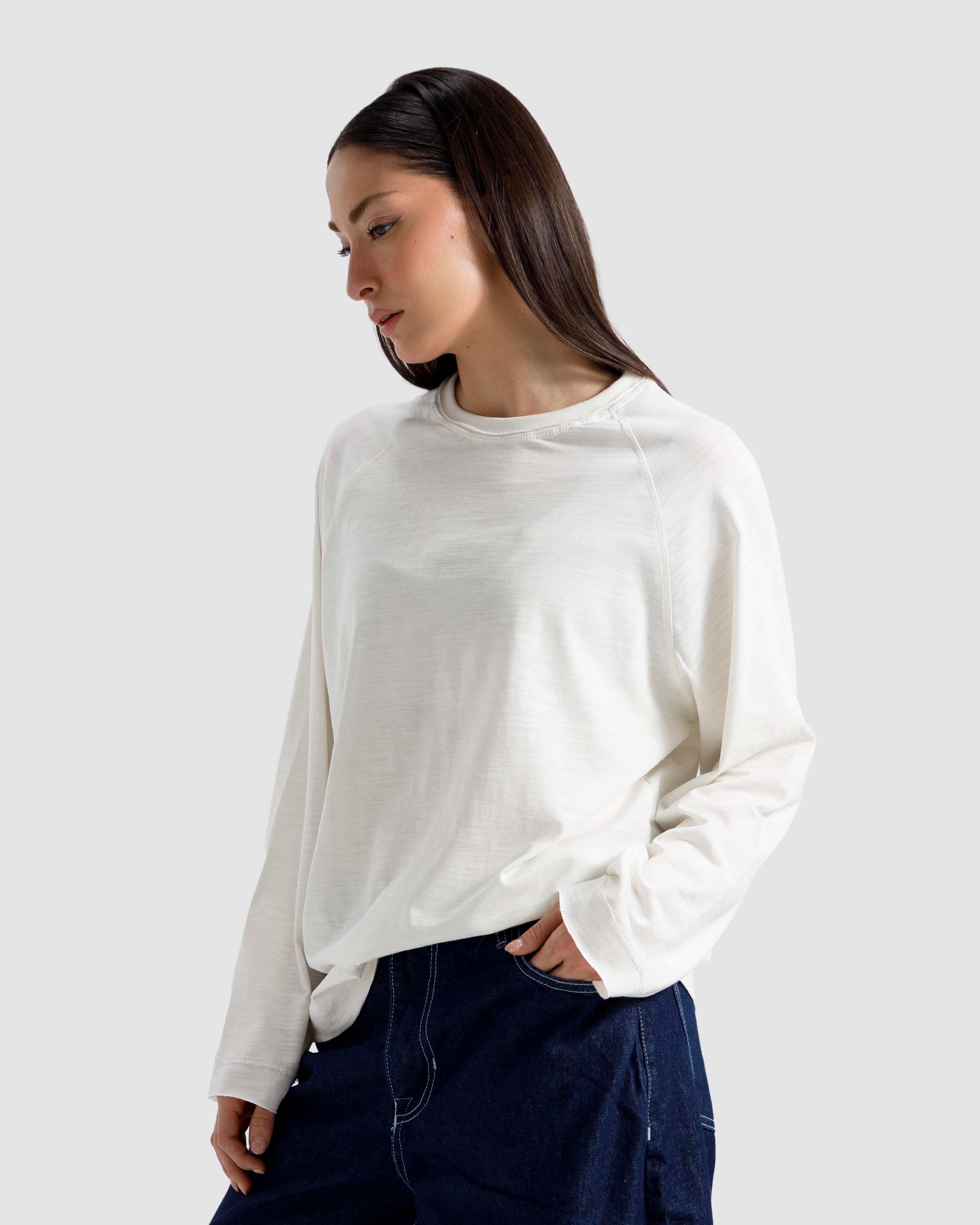 Washed Slub Textured Raglan T-Shirt