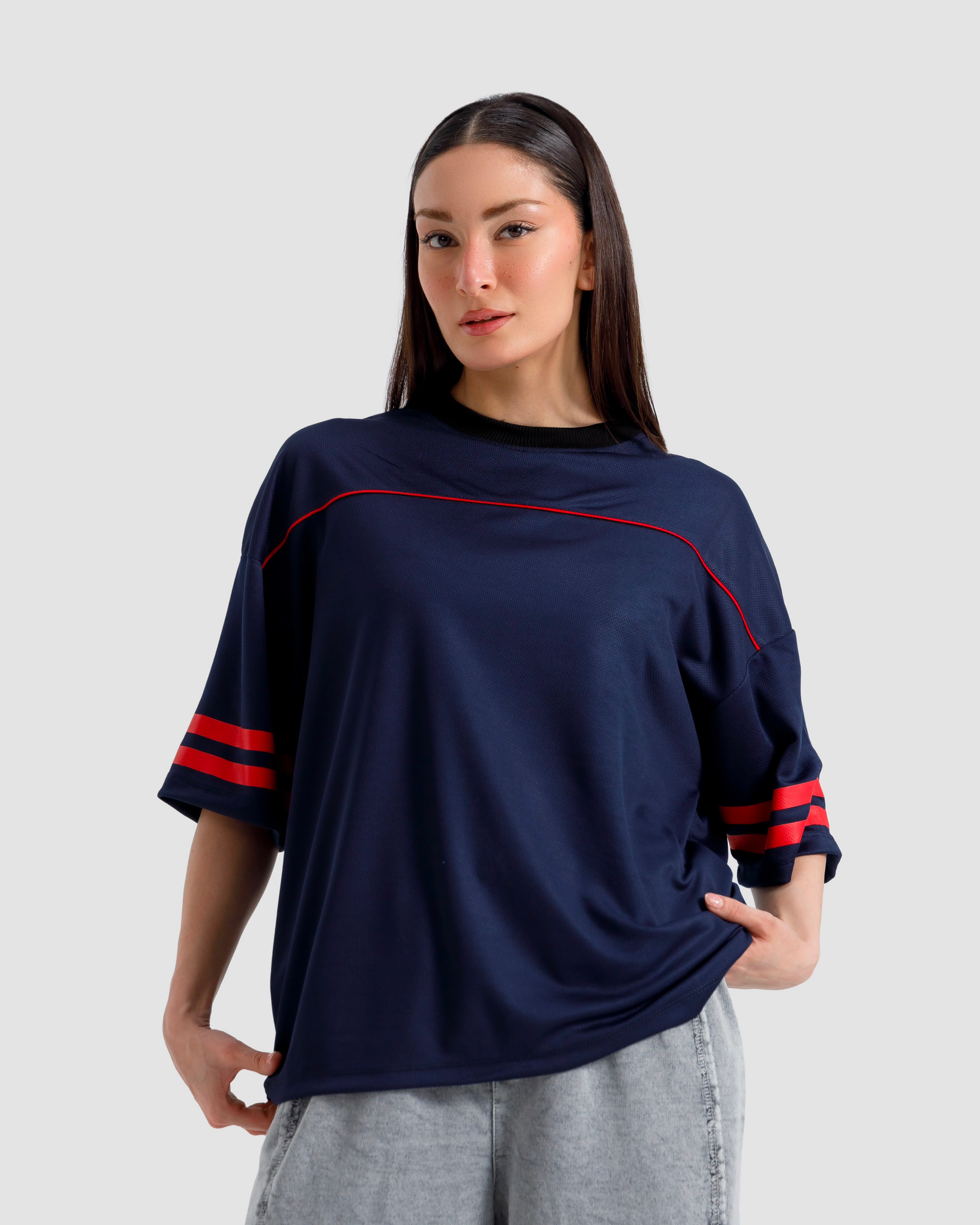 Varsity Pipping Mesh Tshirt