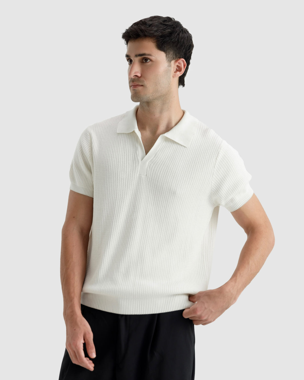 Textured Knit Polo
