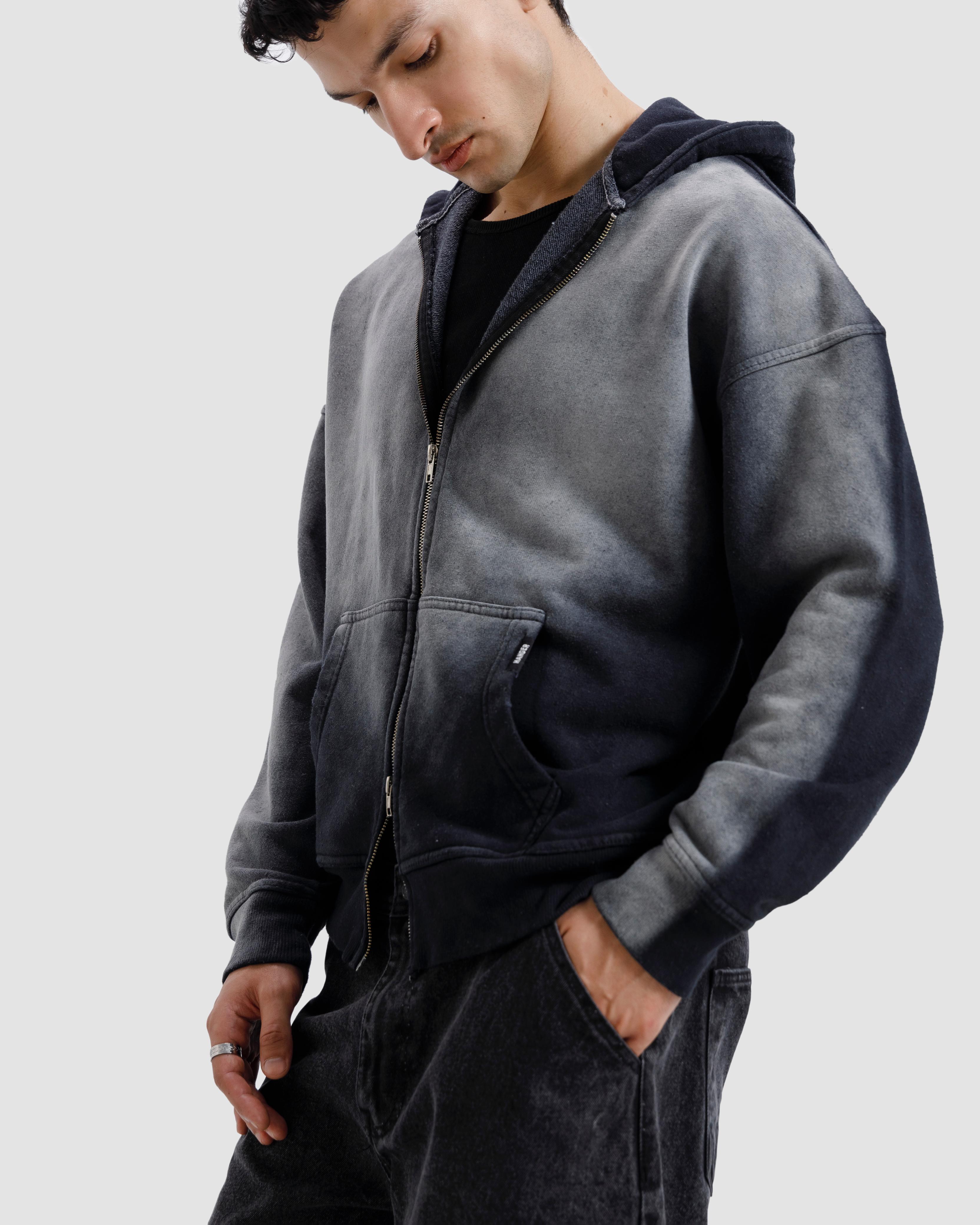 Faded Washed Zipper Hoodie