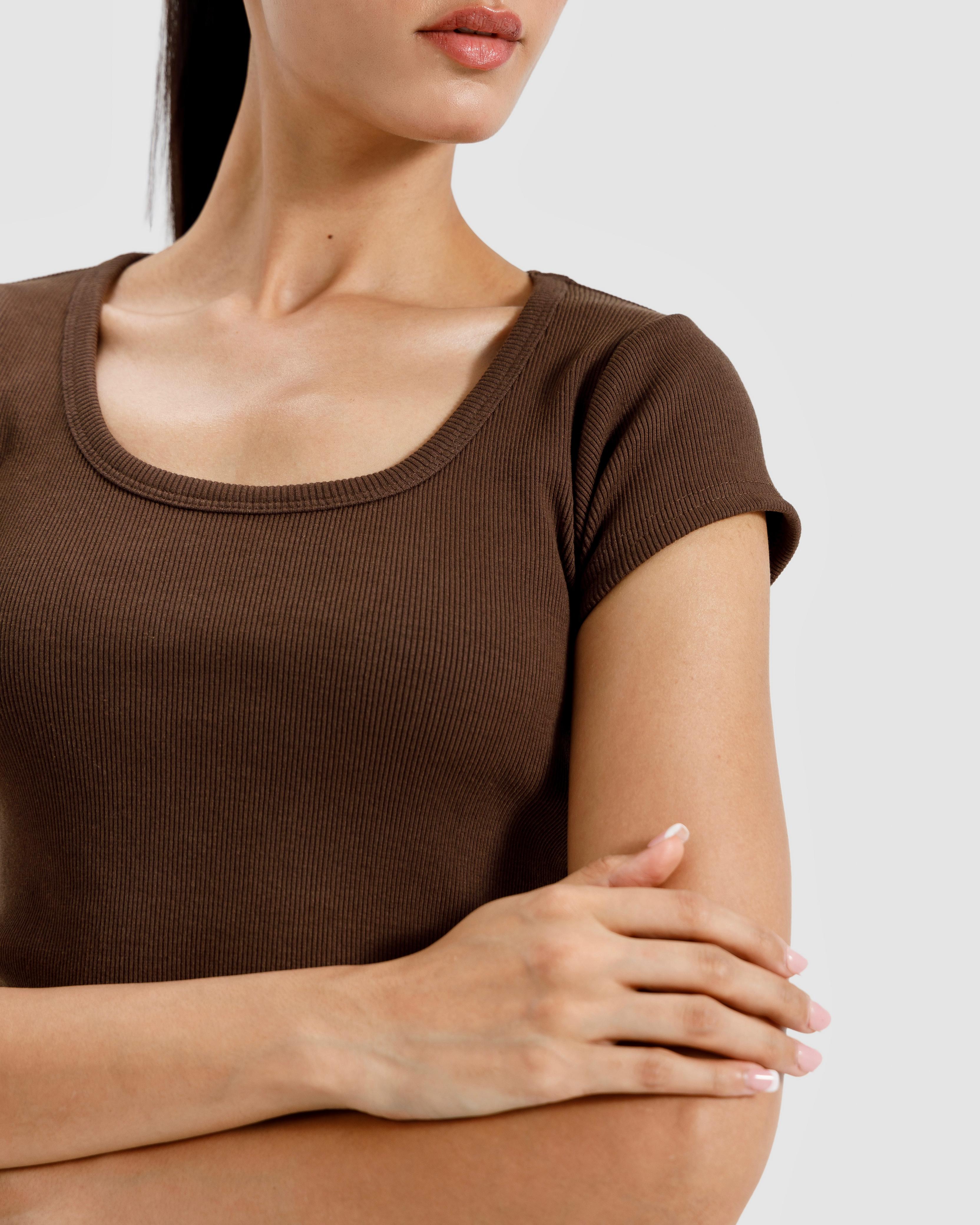 Scoop Neck Rib Tshirt