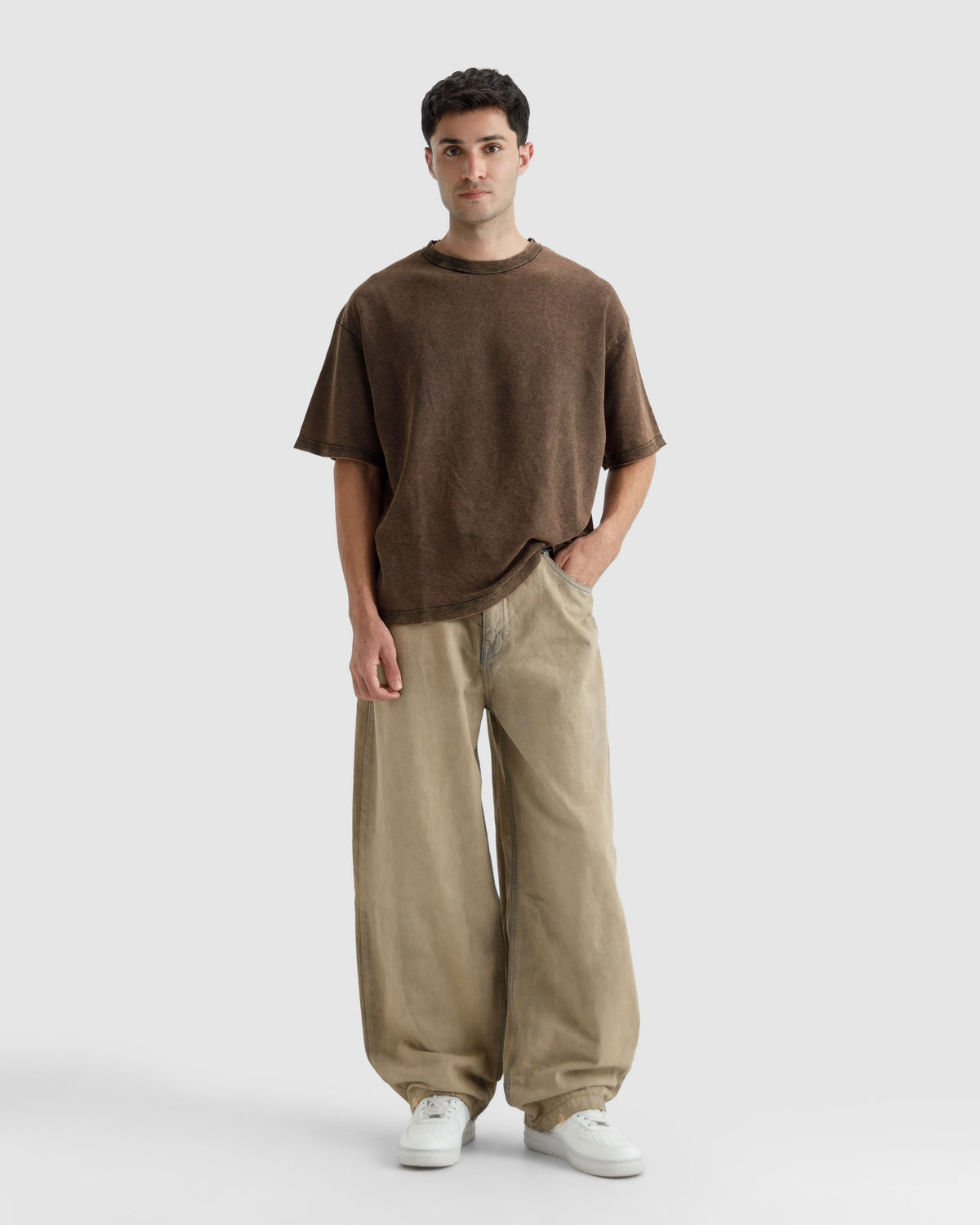 Washed Knit Basic Essential Tshirt