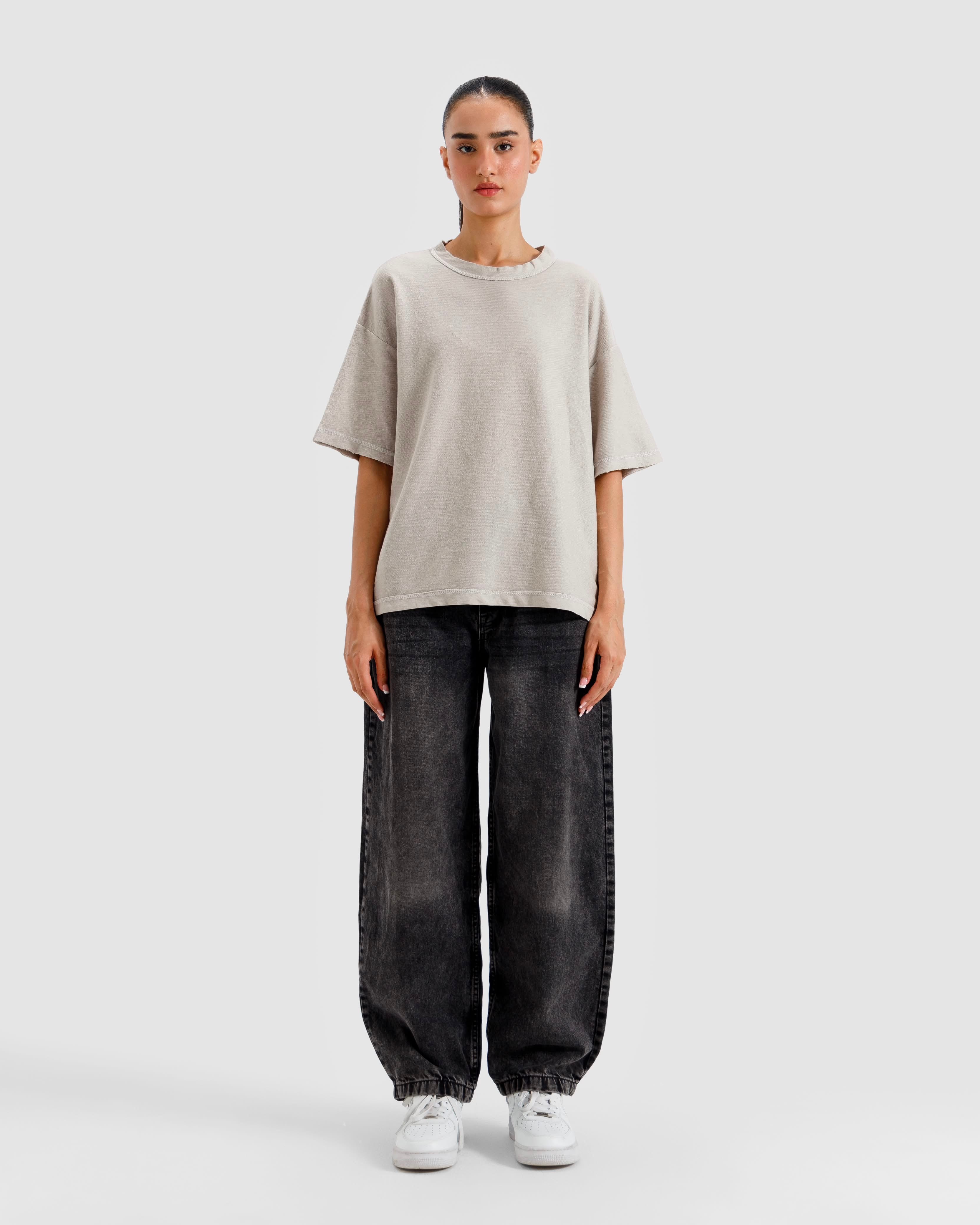 Washed Knit Basic Essential Tshirt
