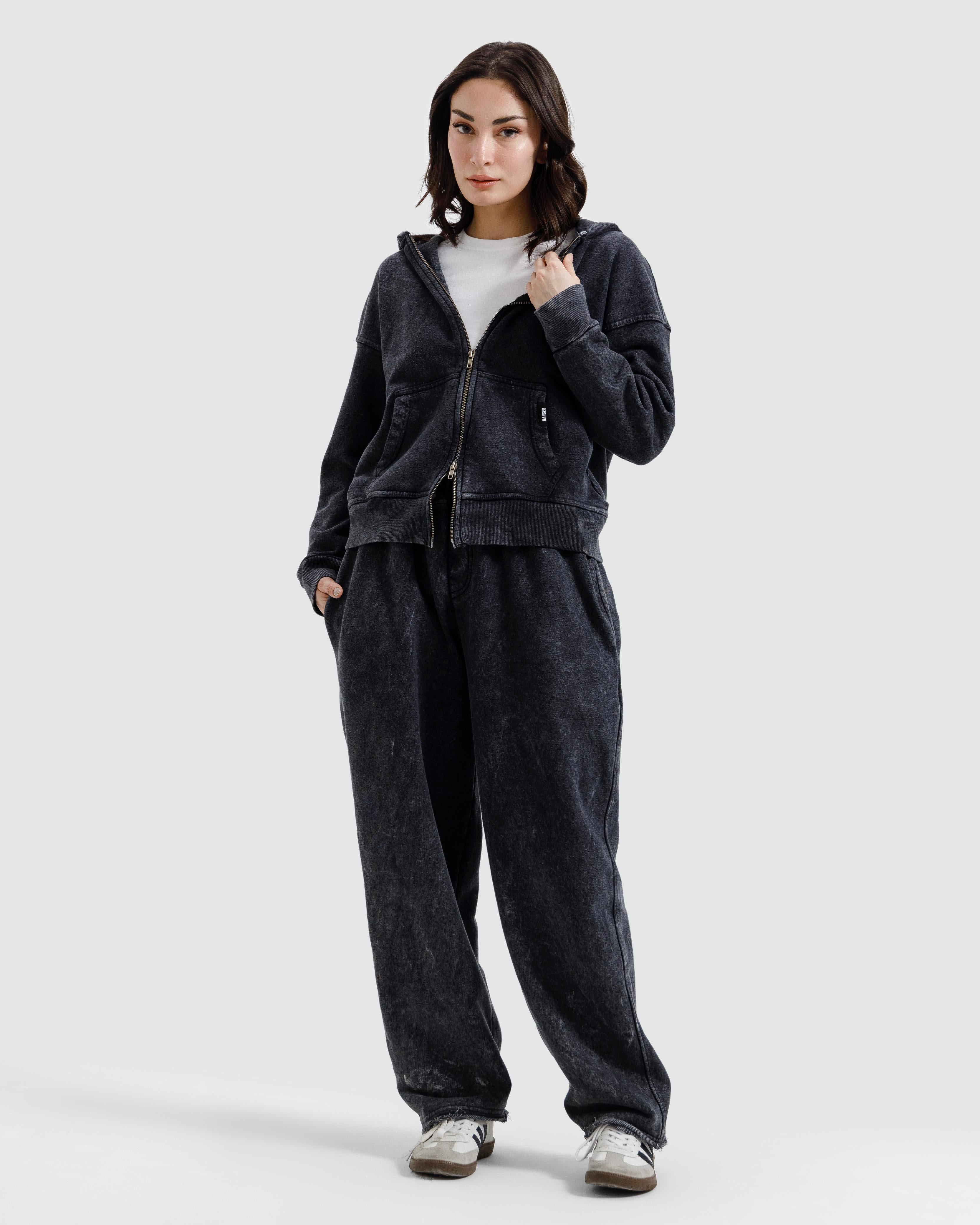 Washed Zipper Hoodie