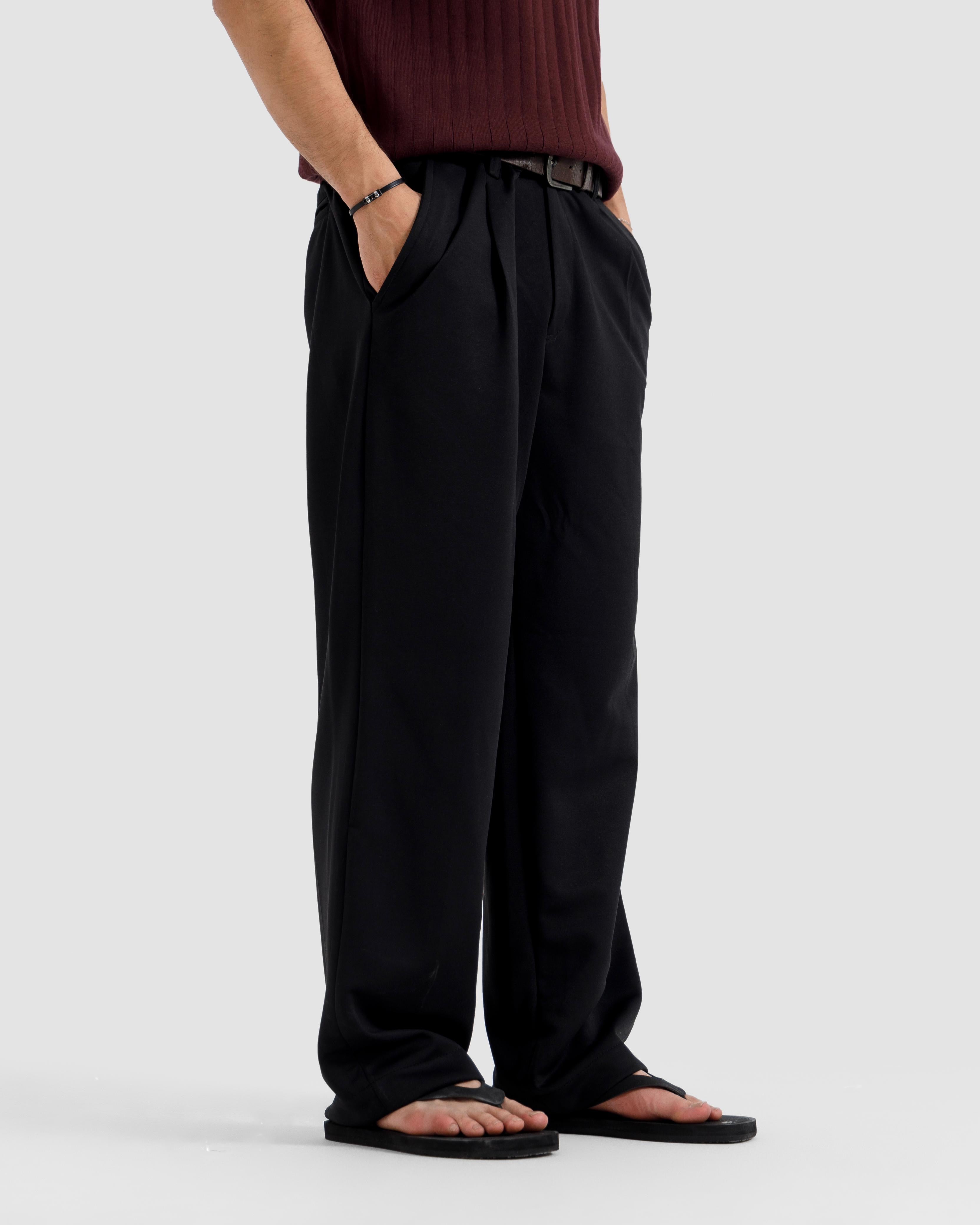 Straight Fit Tailored Pleated Pants
