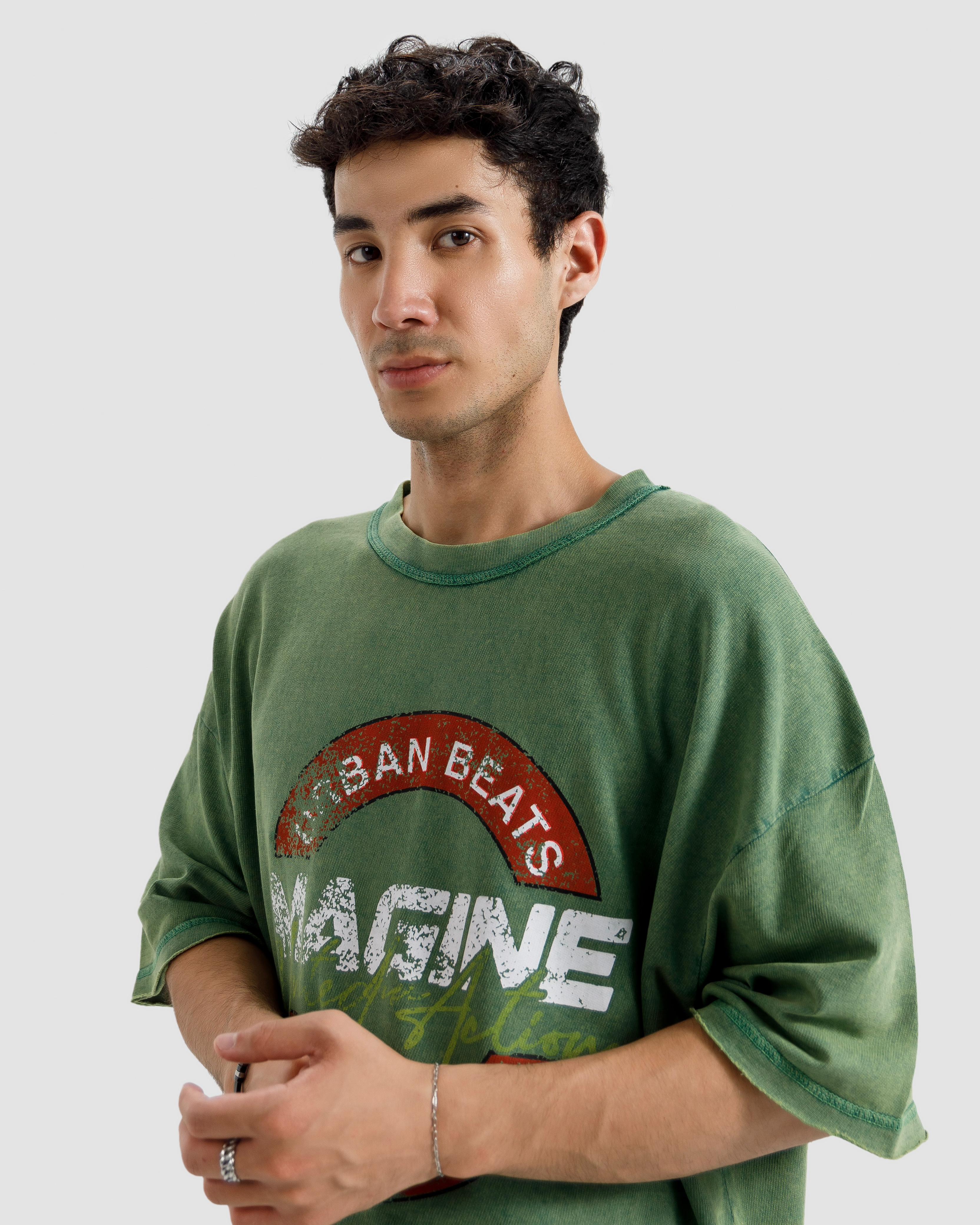 Washed Print Knit Tshirt