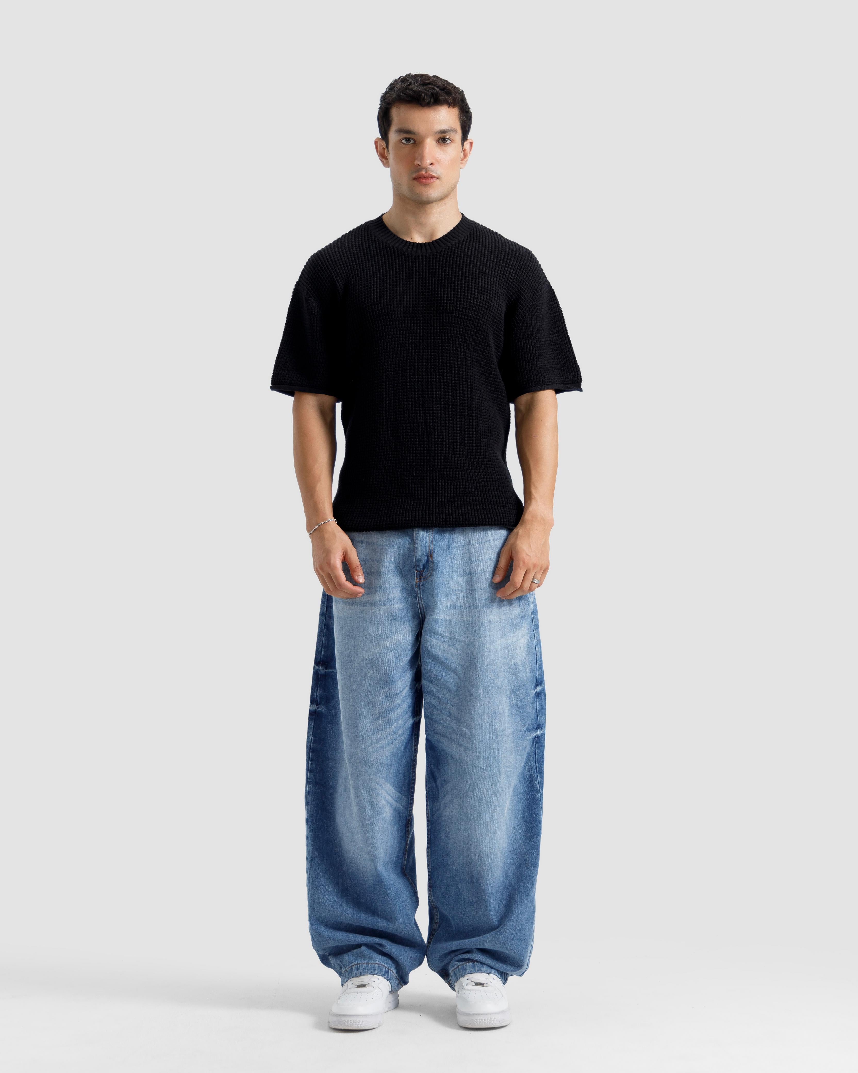 Relaxed Fit Textured Knit Tshirt