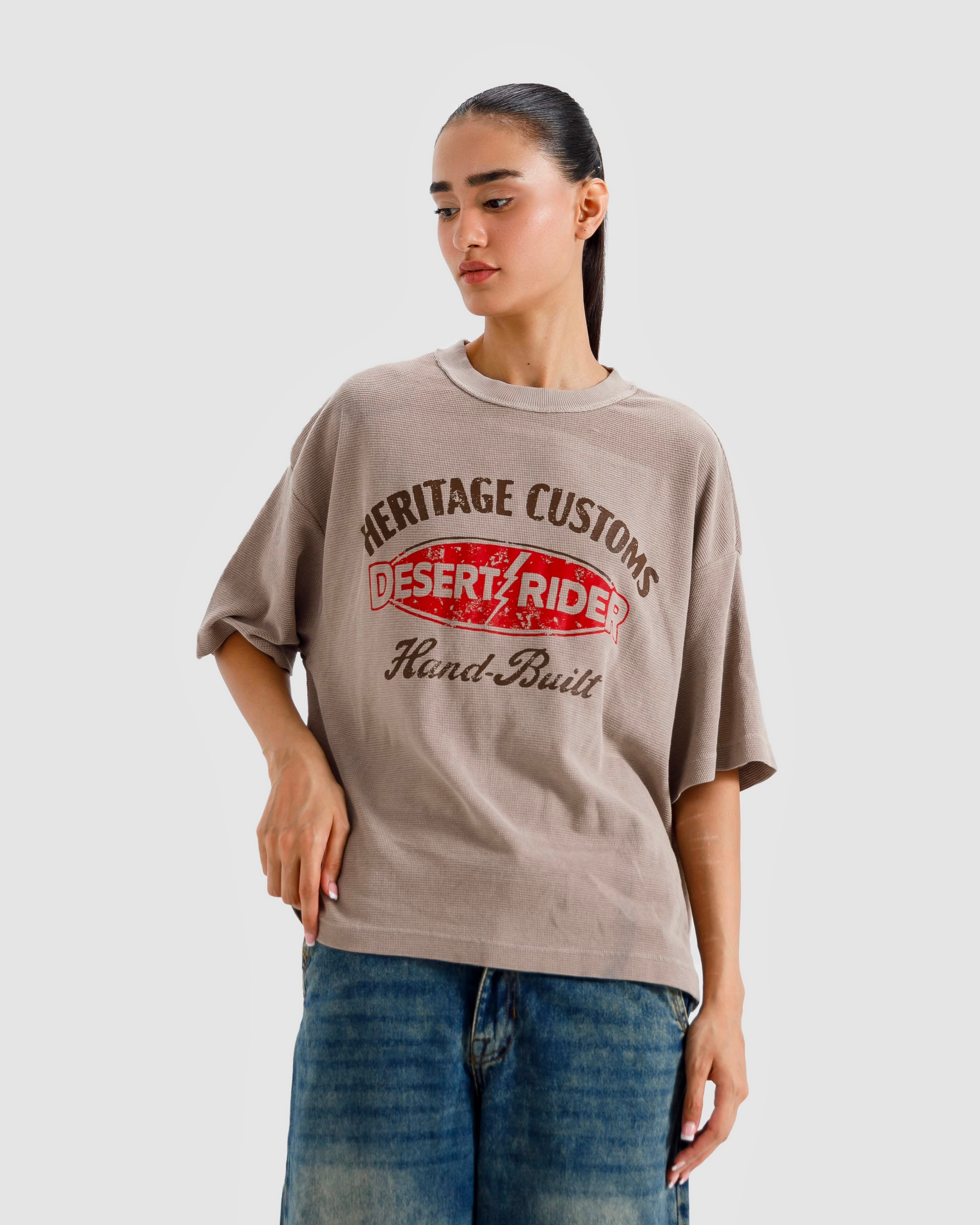 Washed Print Knit Tshirt