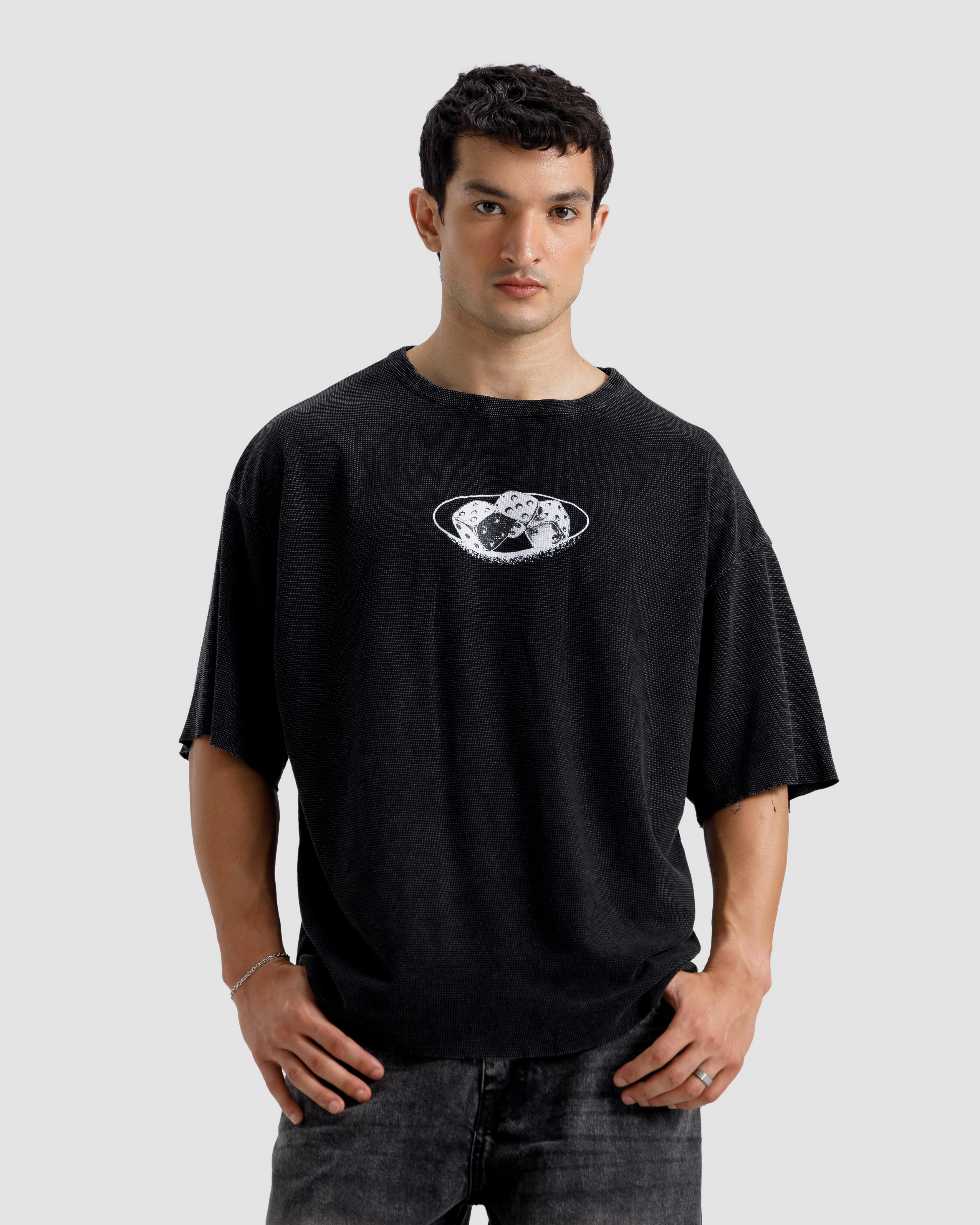 Washed Print Knit Tshirt