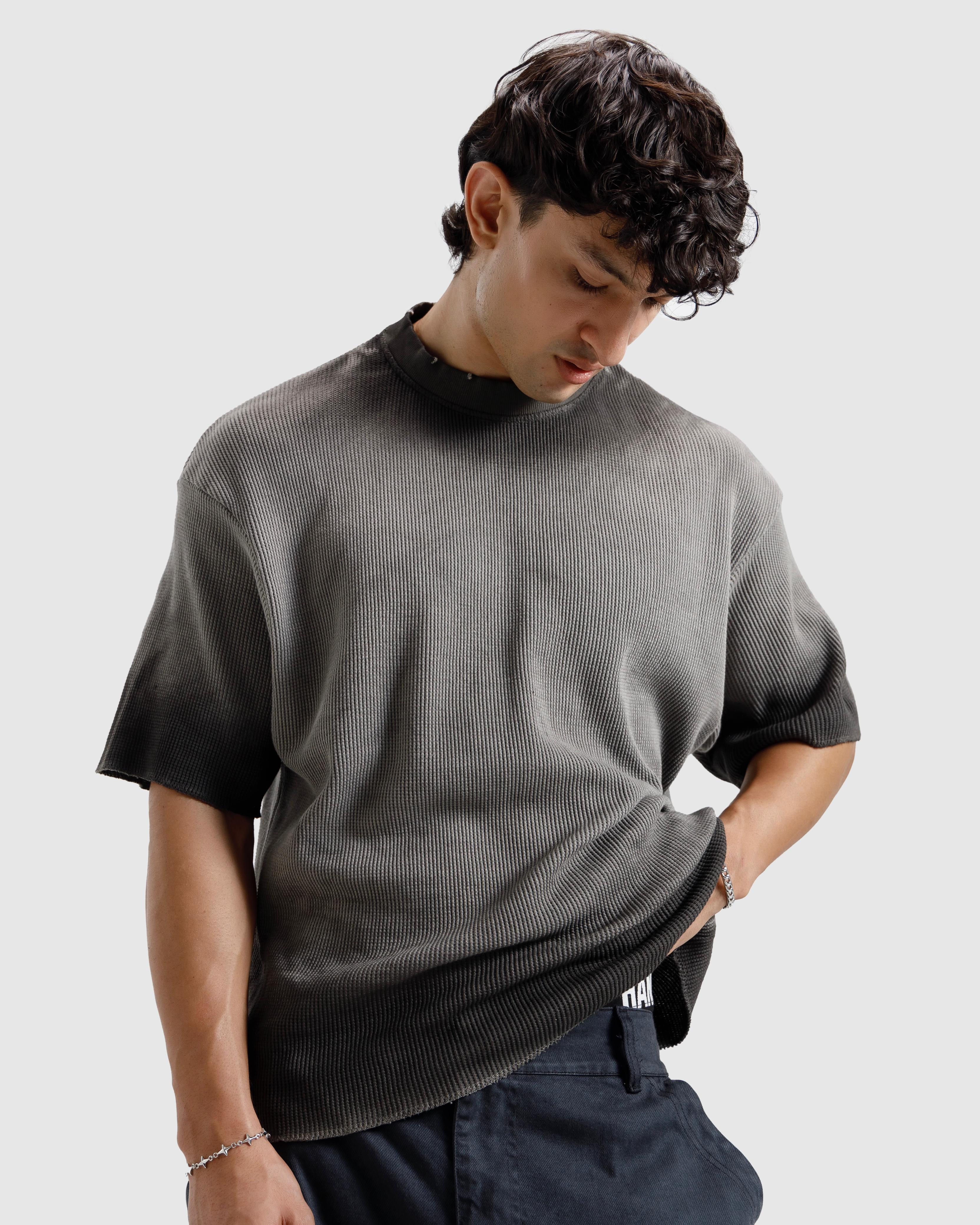 Washed Waffle Knit Essential Tshirt