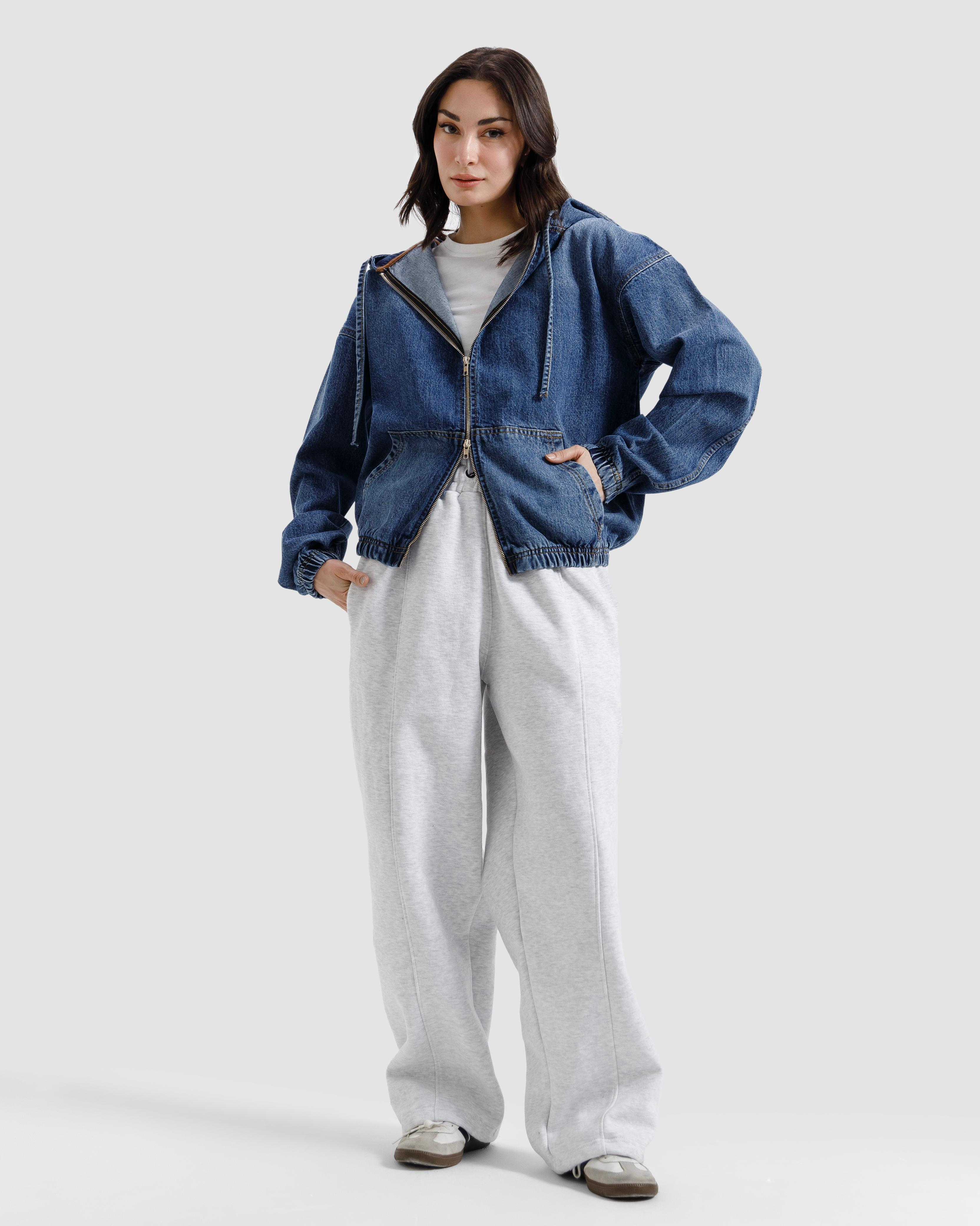 Washed Hooded Denim Jacket