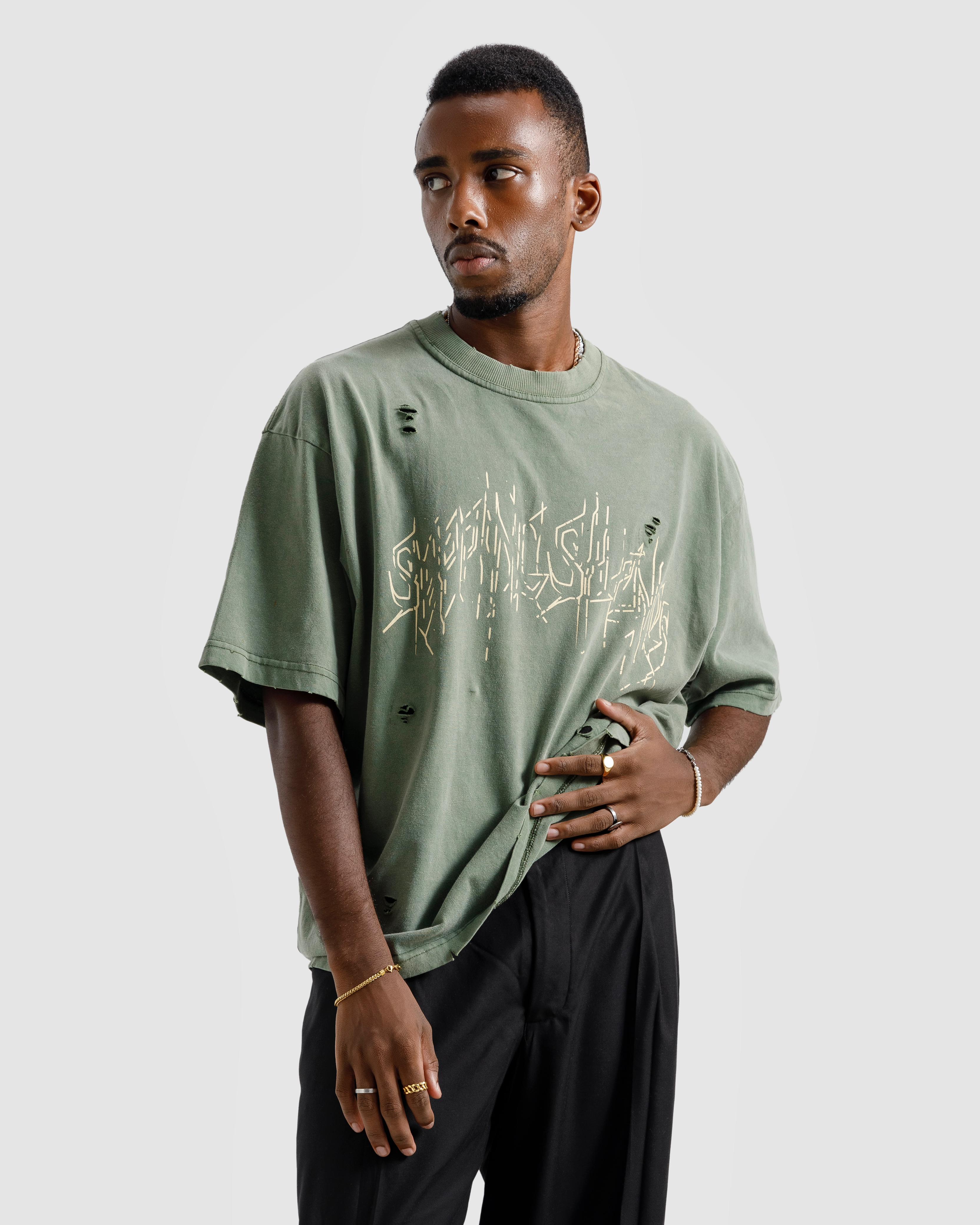 Distressed Washed Print Tee