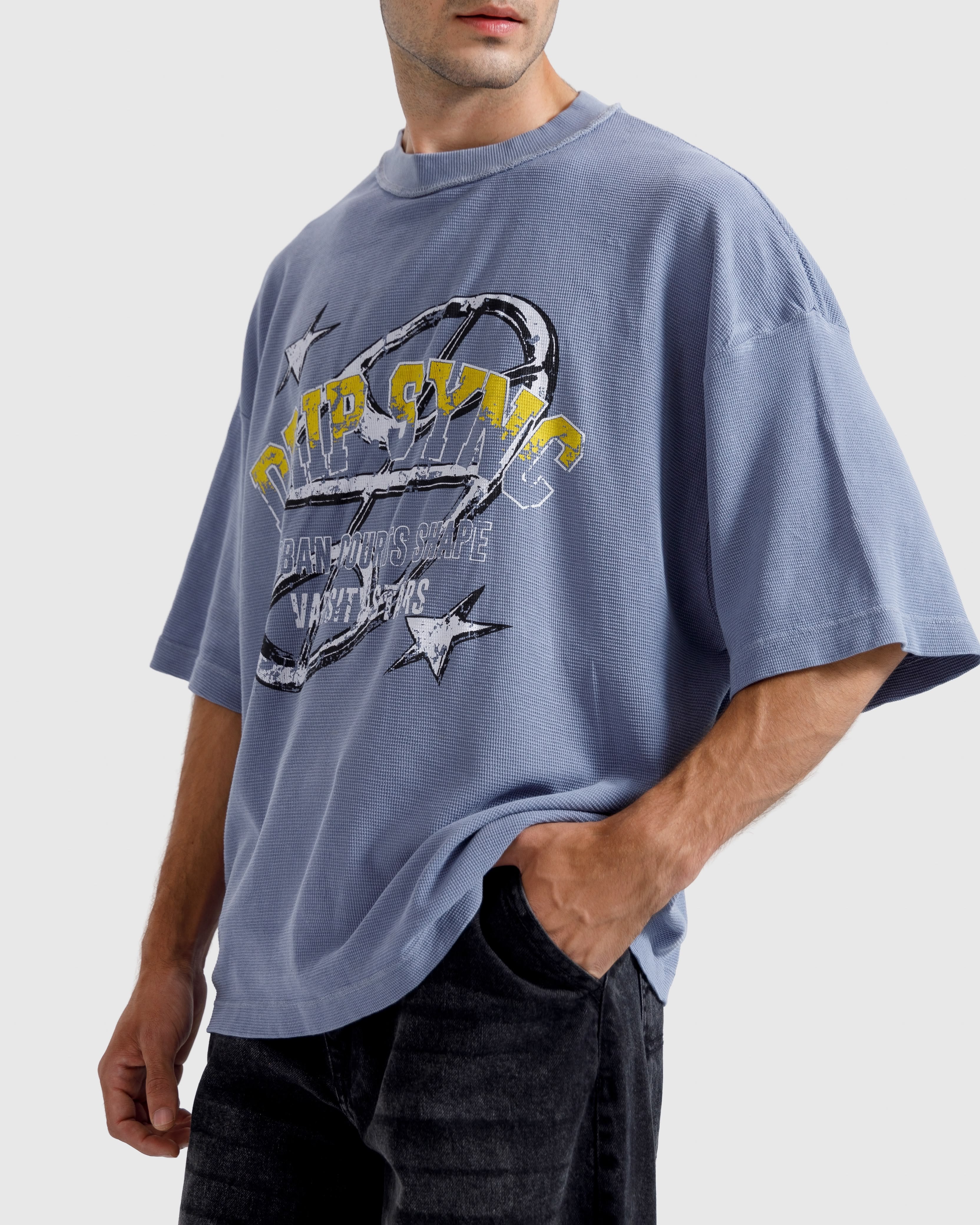 Washed Print Knit Tshirt