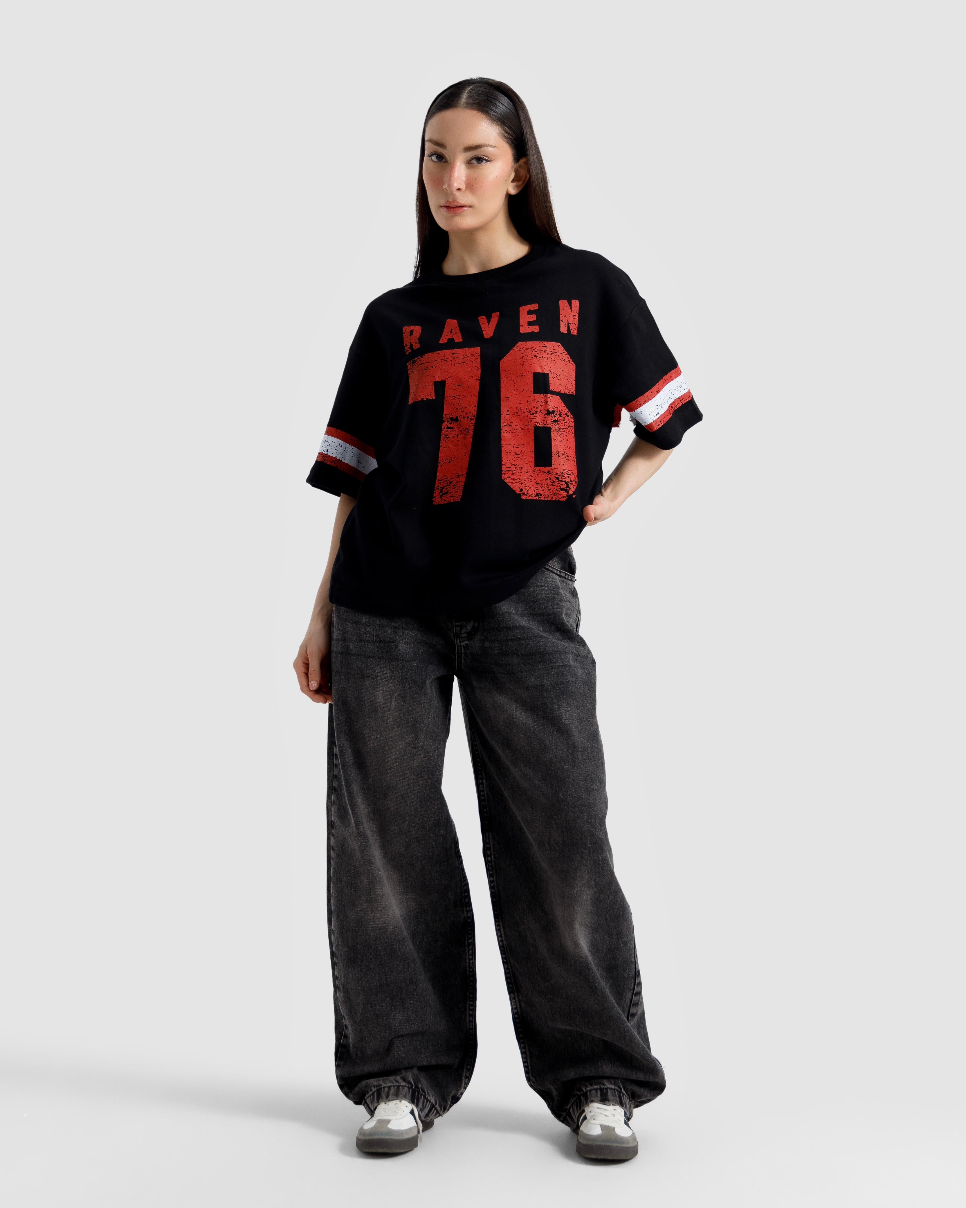 Textured Varsity Print Tshirt