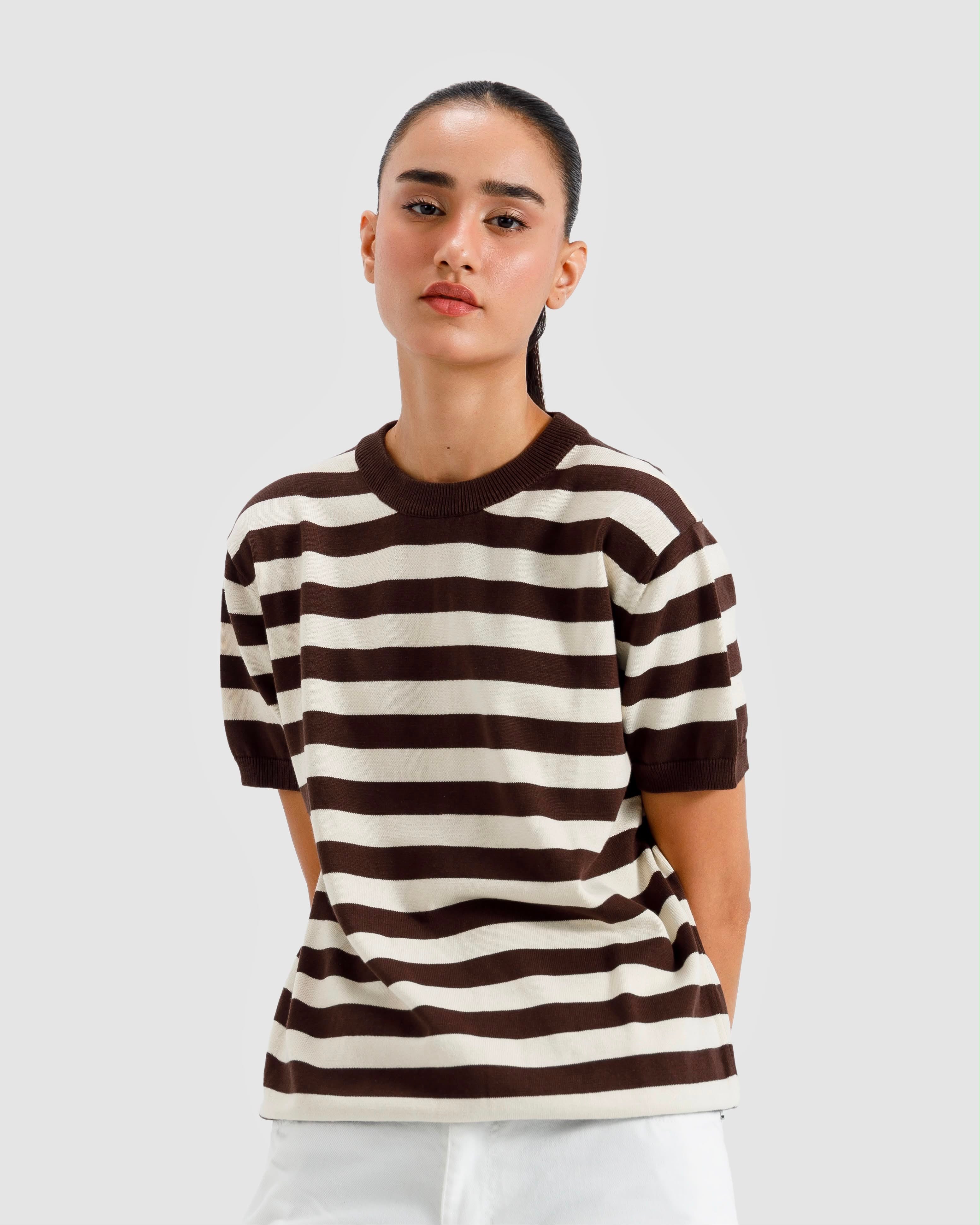 Striped Knit Basic Essential