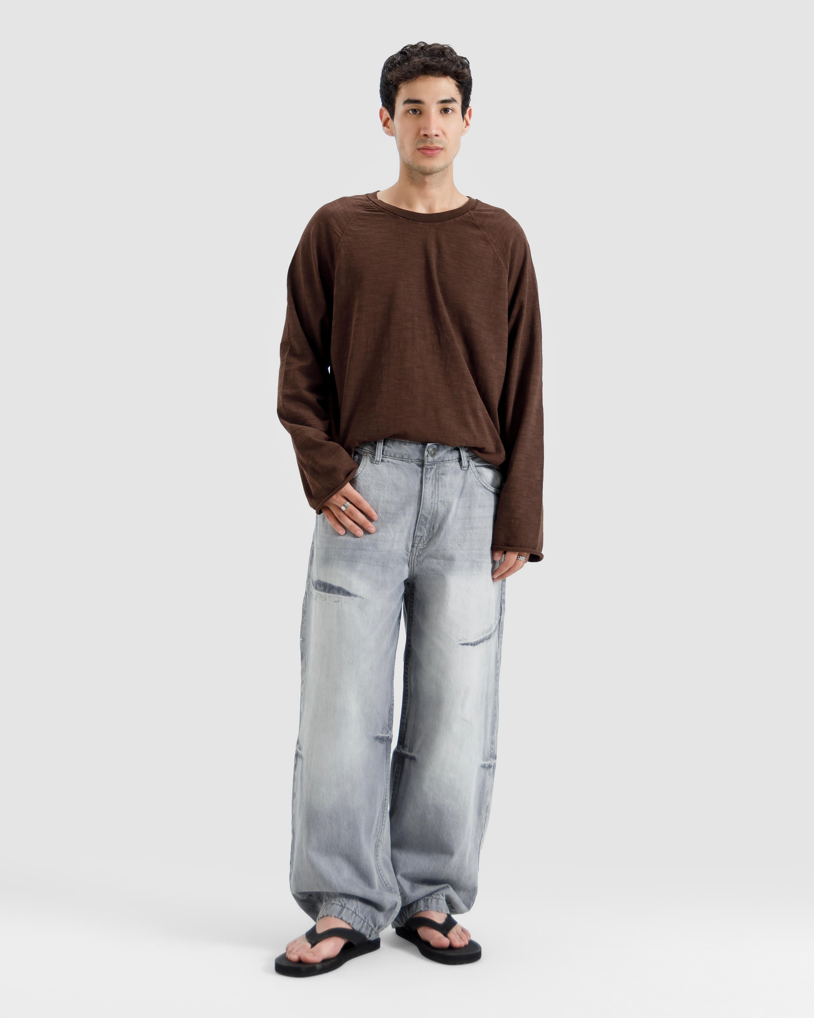 Washed Slub Textured Raglan Tshirt