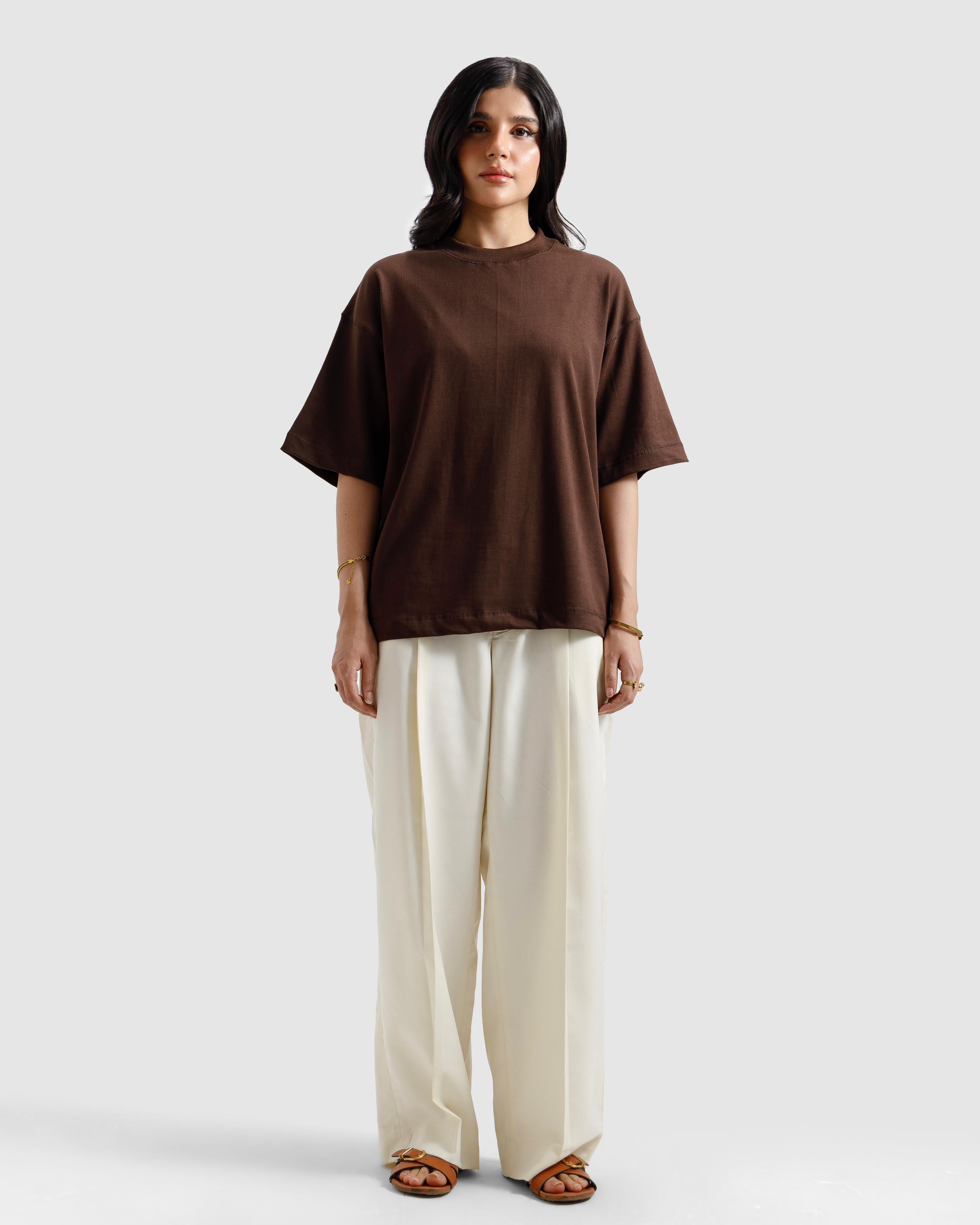 Boxy Seam Detail Basic Essential
