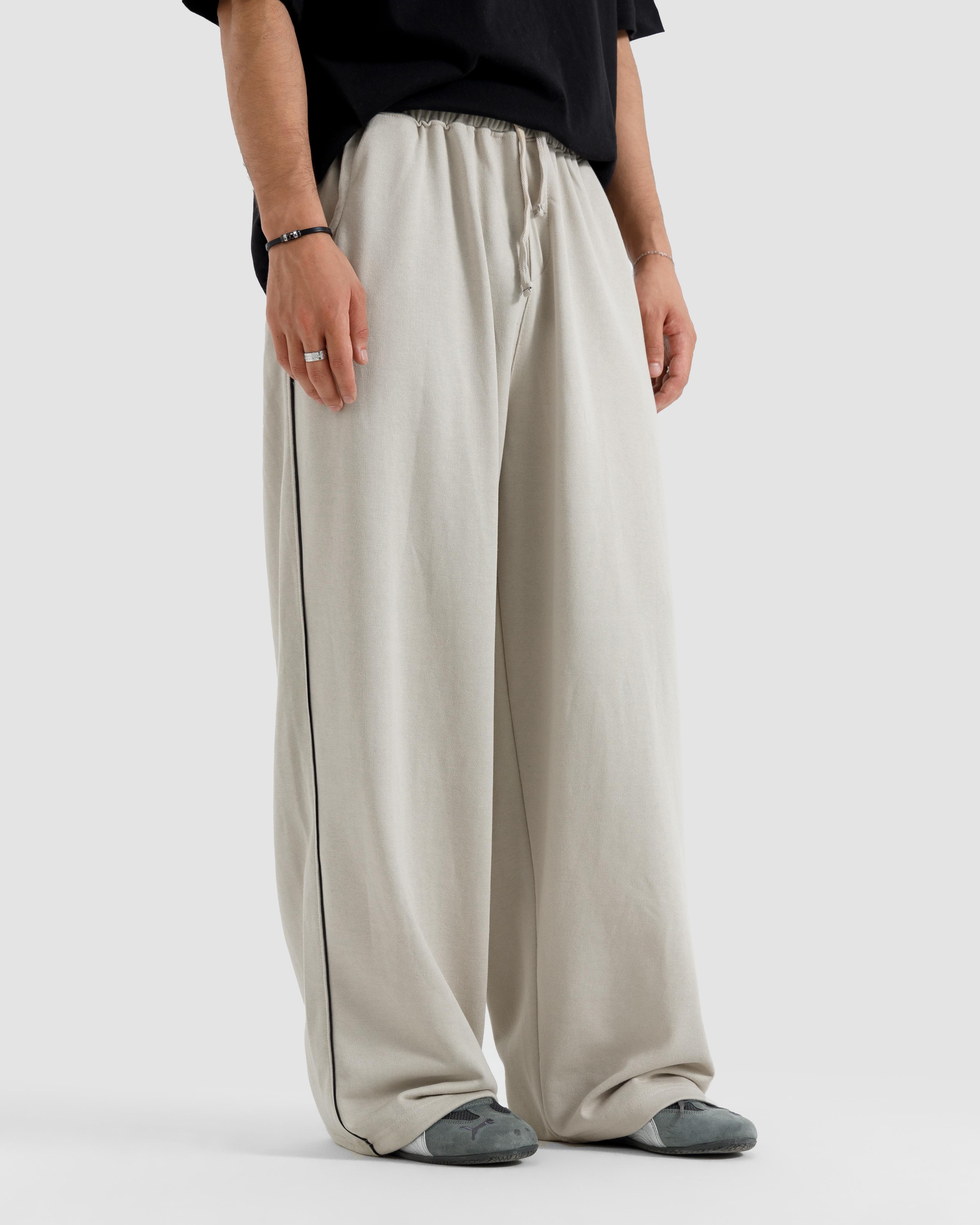 Baggy Fit Trousers With Piping Detail
