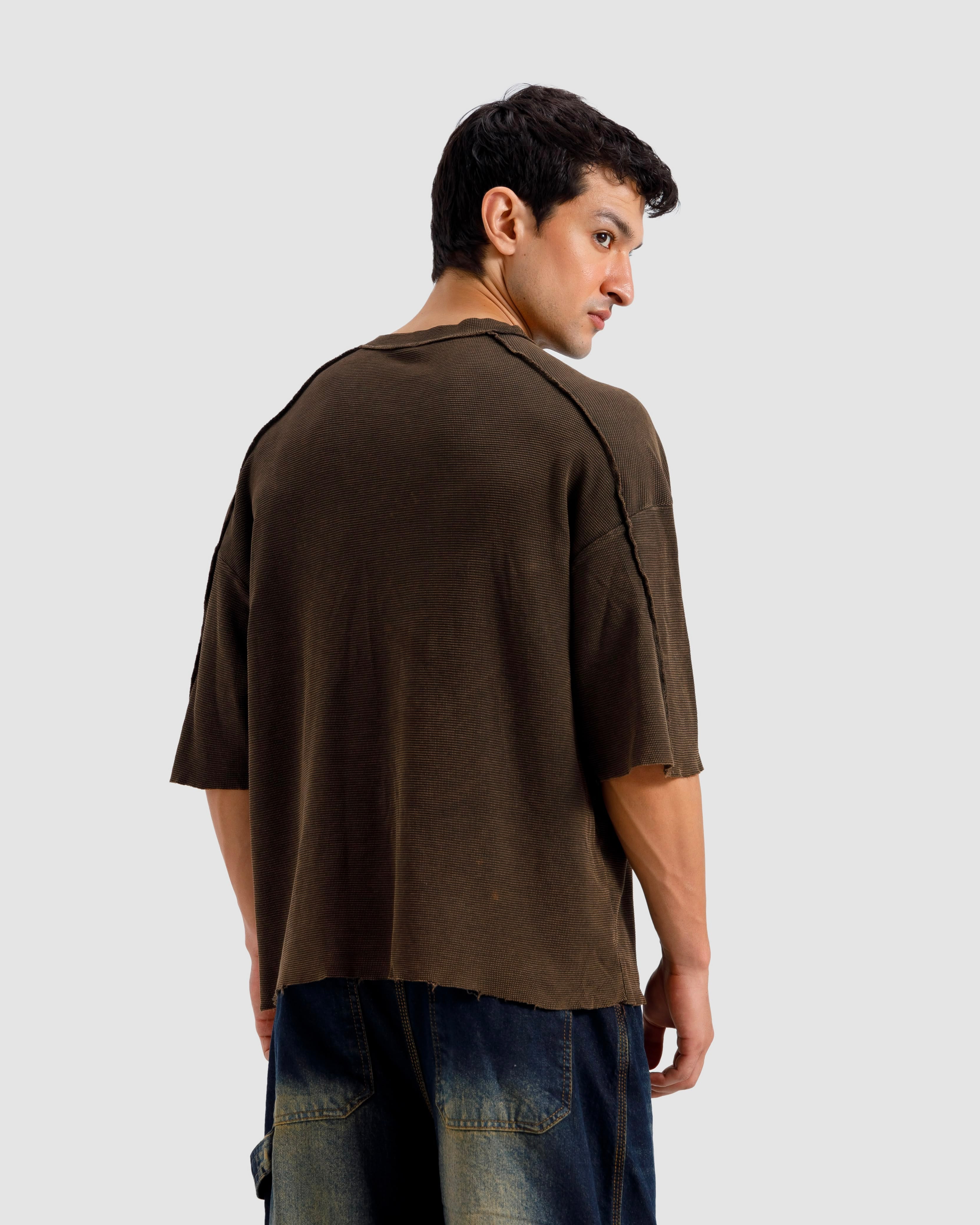 Washed Knit Shoulder Detail Essential Tshirt