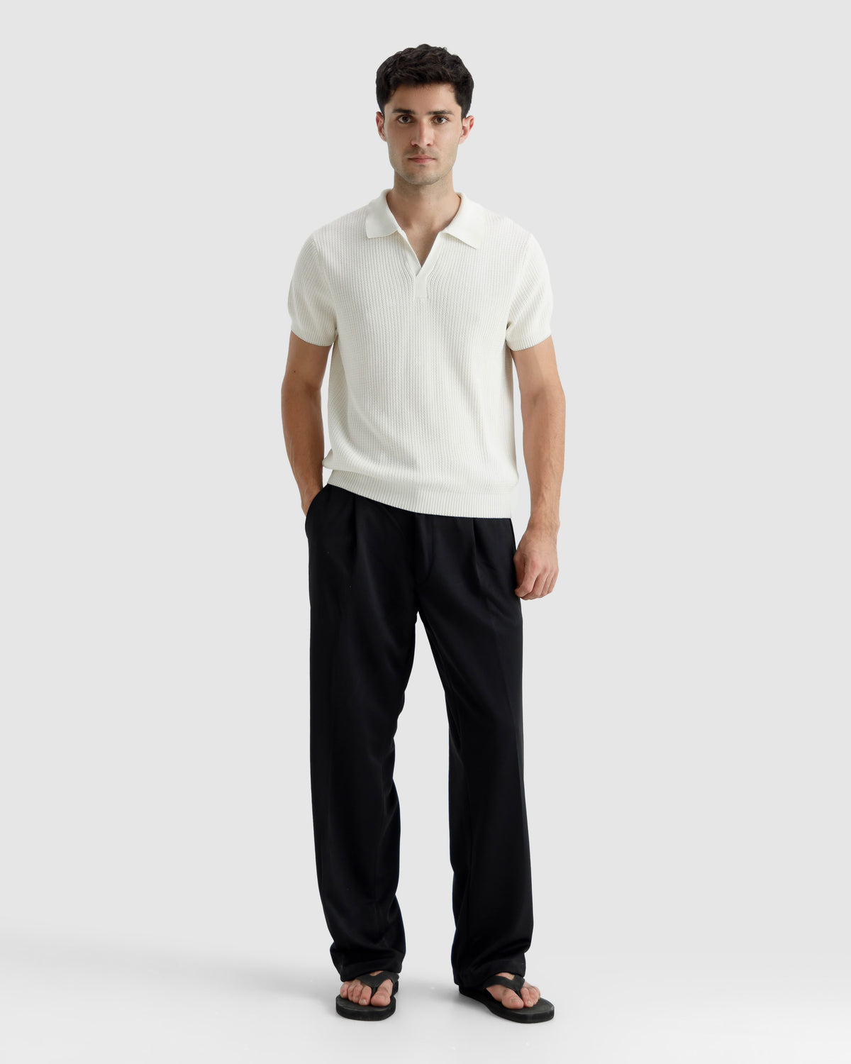 Textured Knit Polo