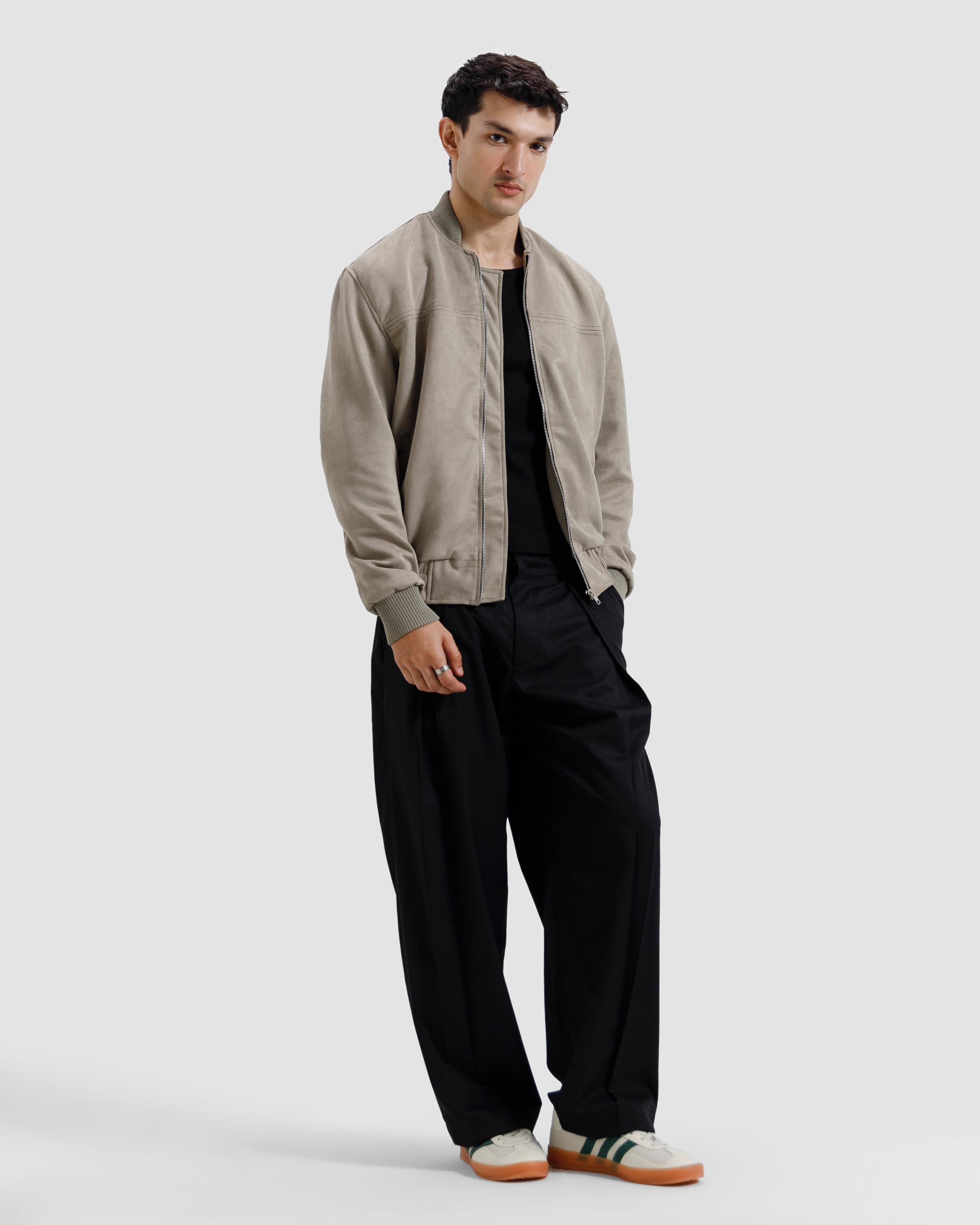 Suede Varsity Jacket