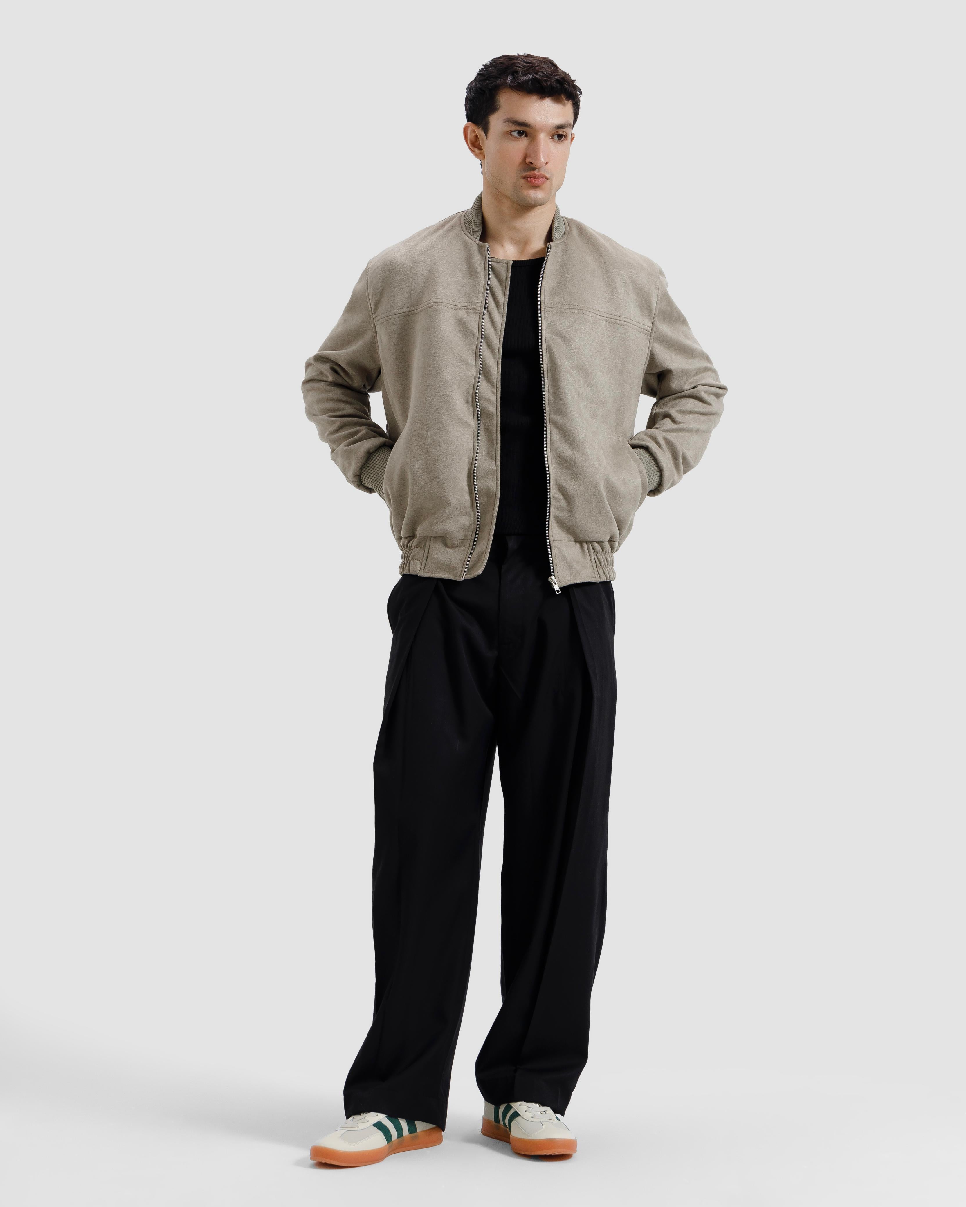 Suede Varsity Jacket