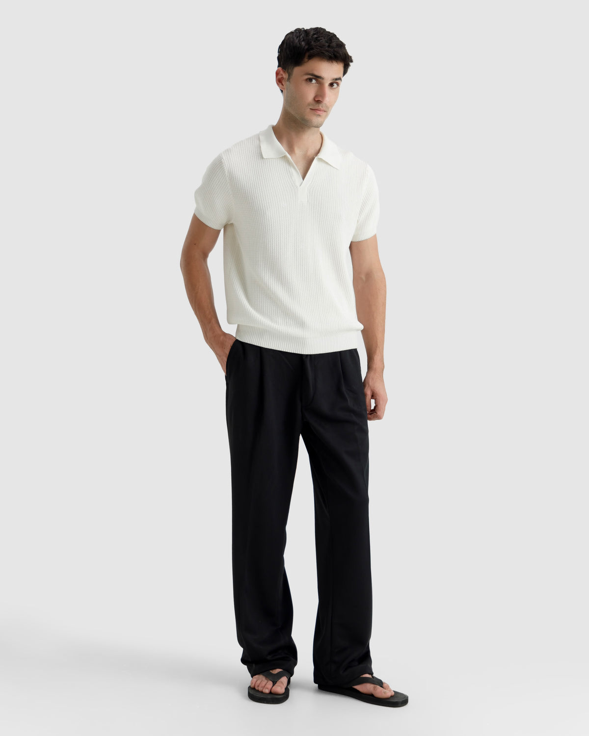 Textured Knit Polo