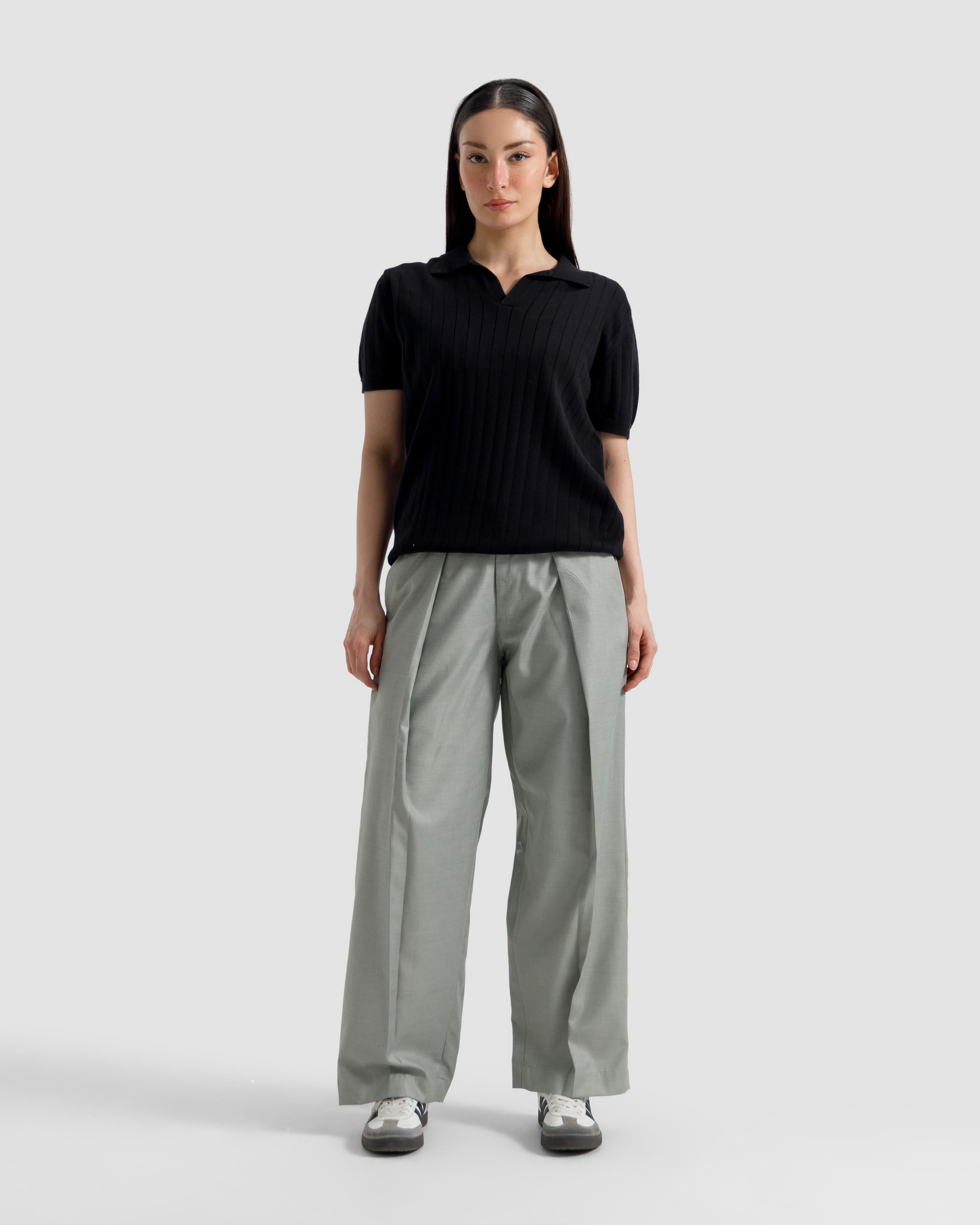 Vertical Textured Knit Polo