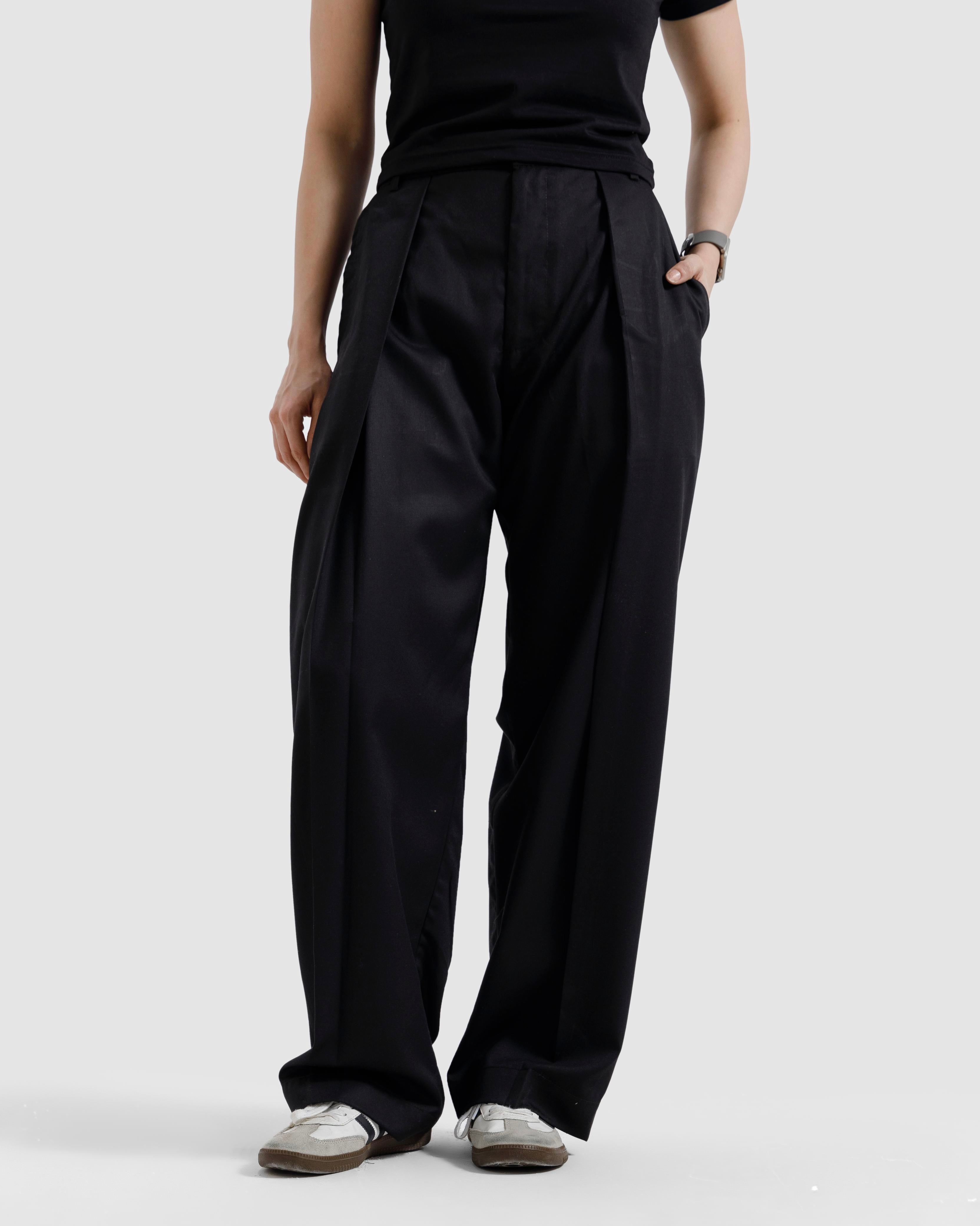 Tailored Pinstriped Pleated Pants