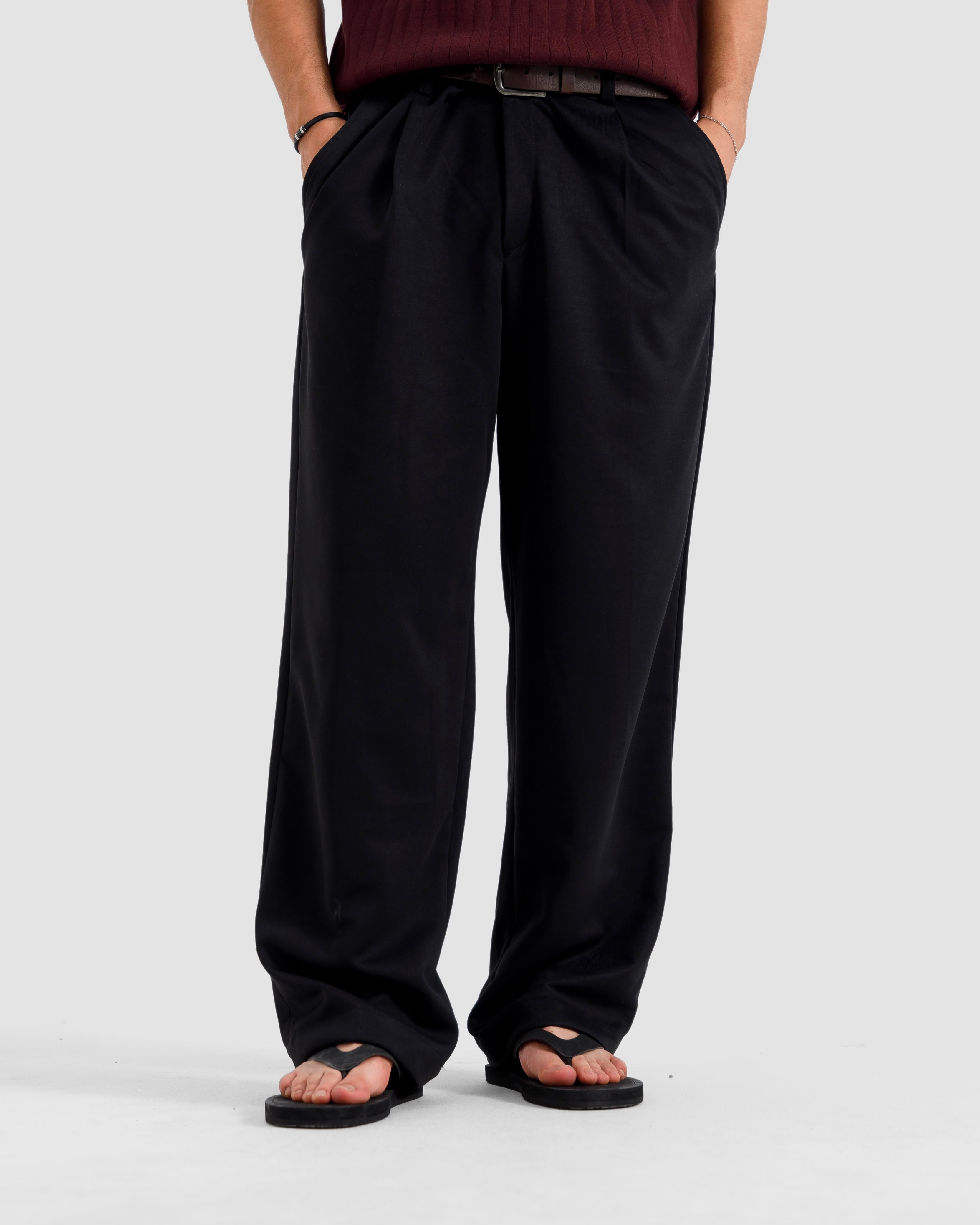 Straight Fit Tailored Pleated Pants