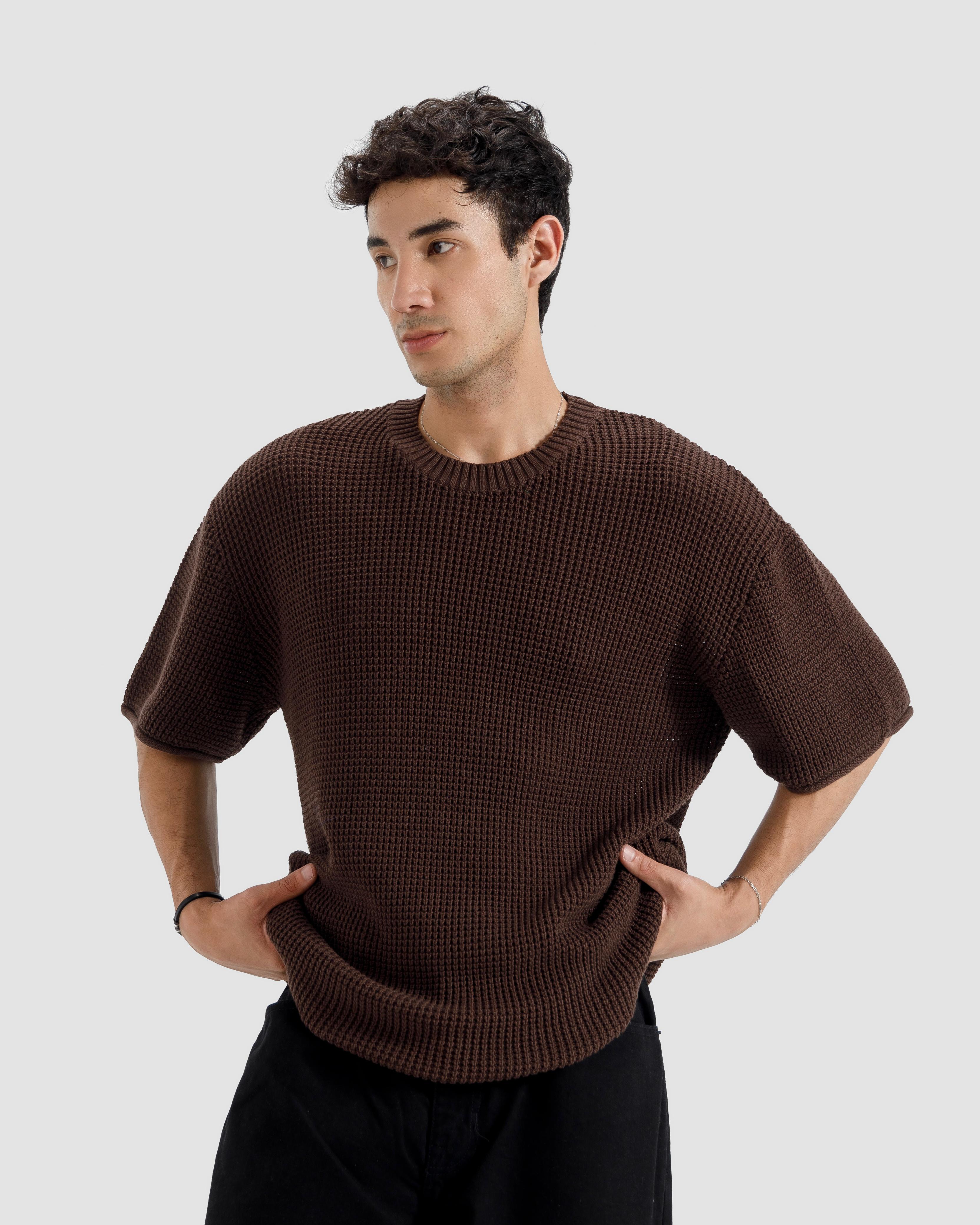 Relaxed Fit Textured Knit Tshirt