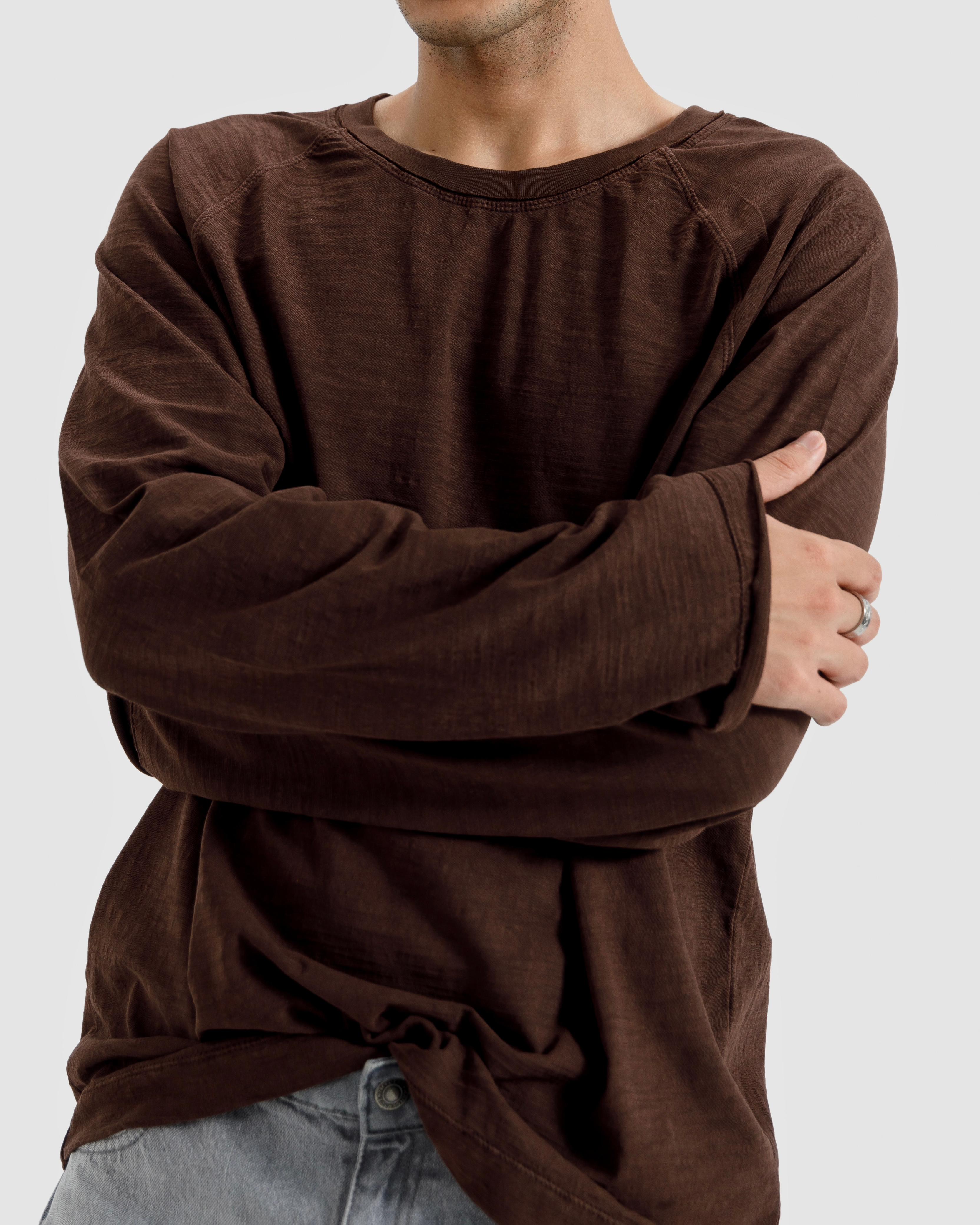 Washed Slub Textured Raglan Tshirt