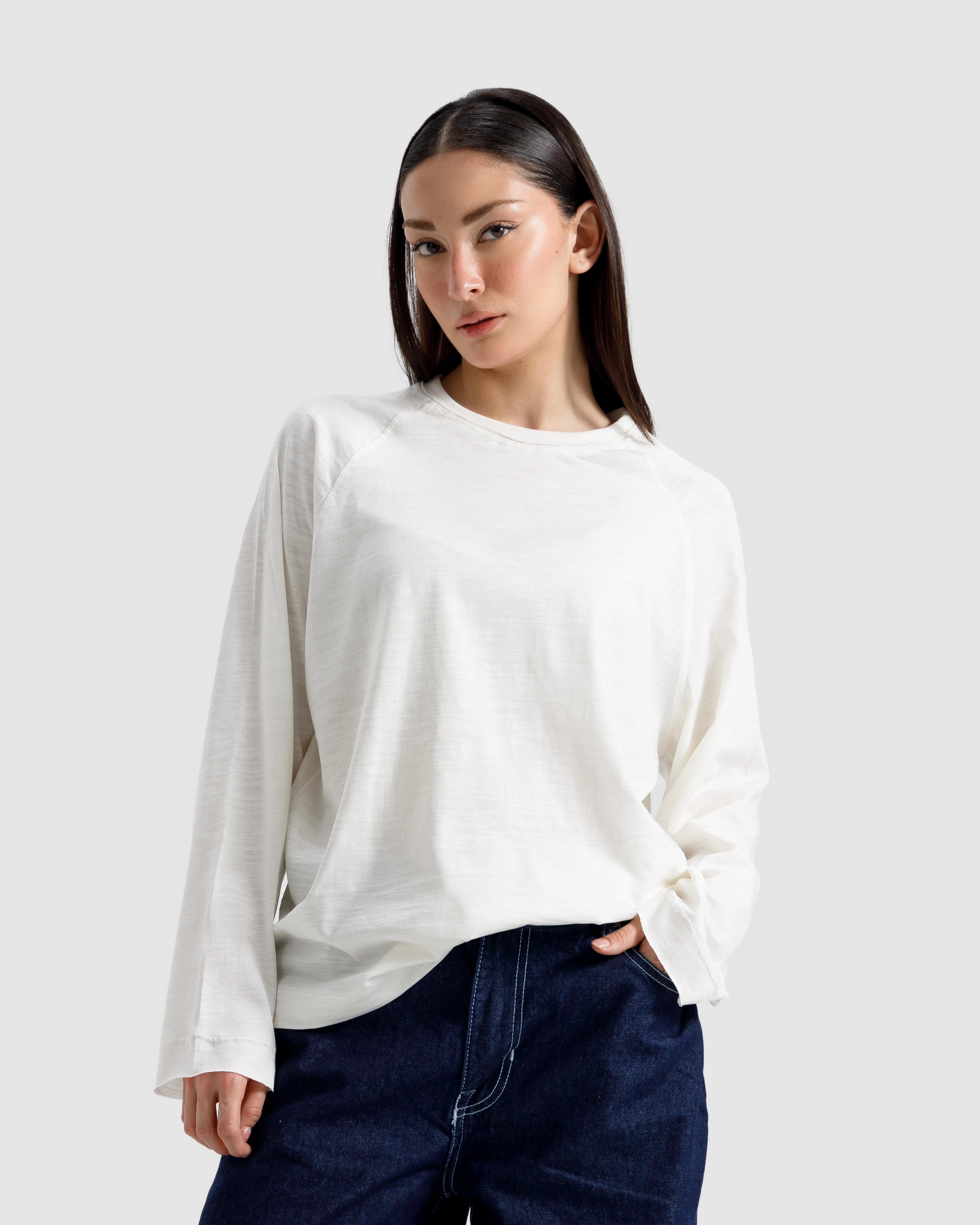 Washed Slub Textured Raglan T-Shirt