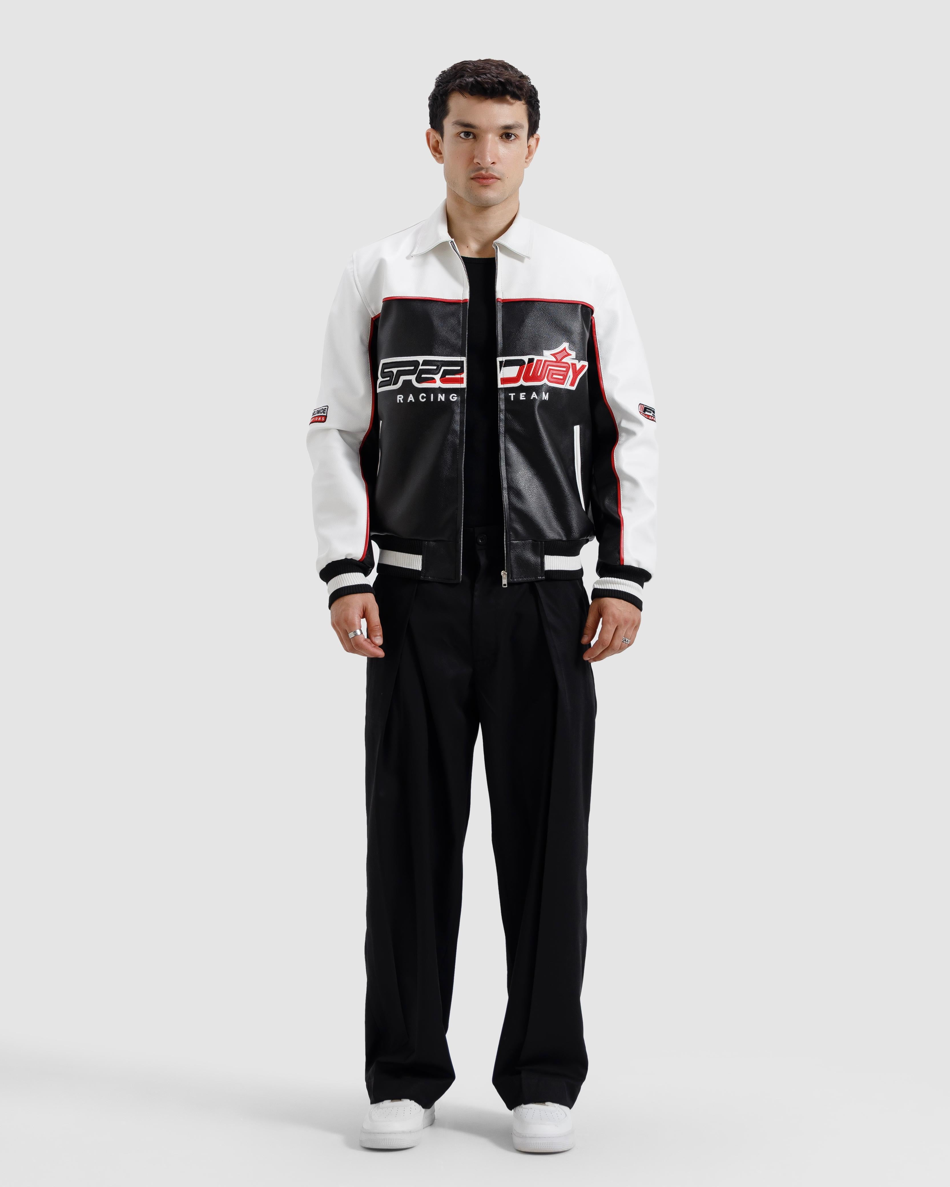 Faux Leather Racer Jacket