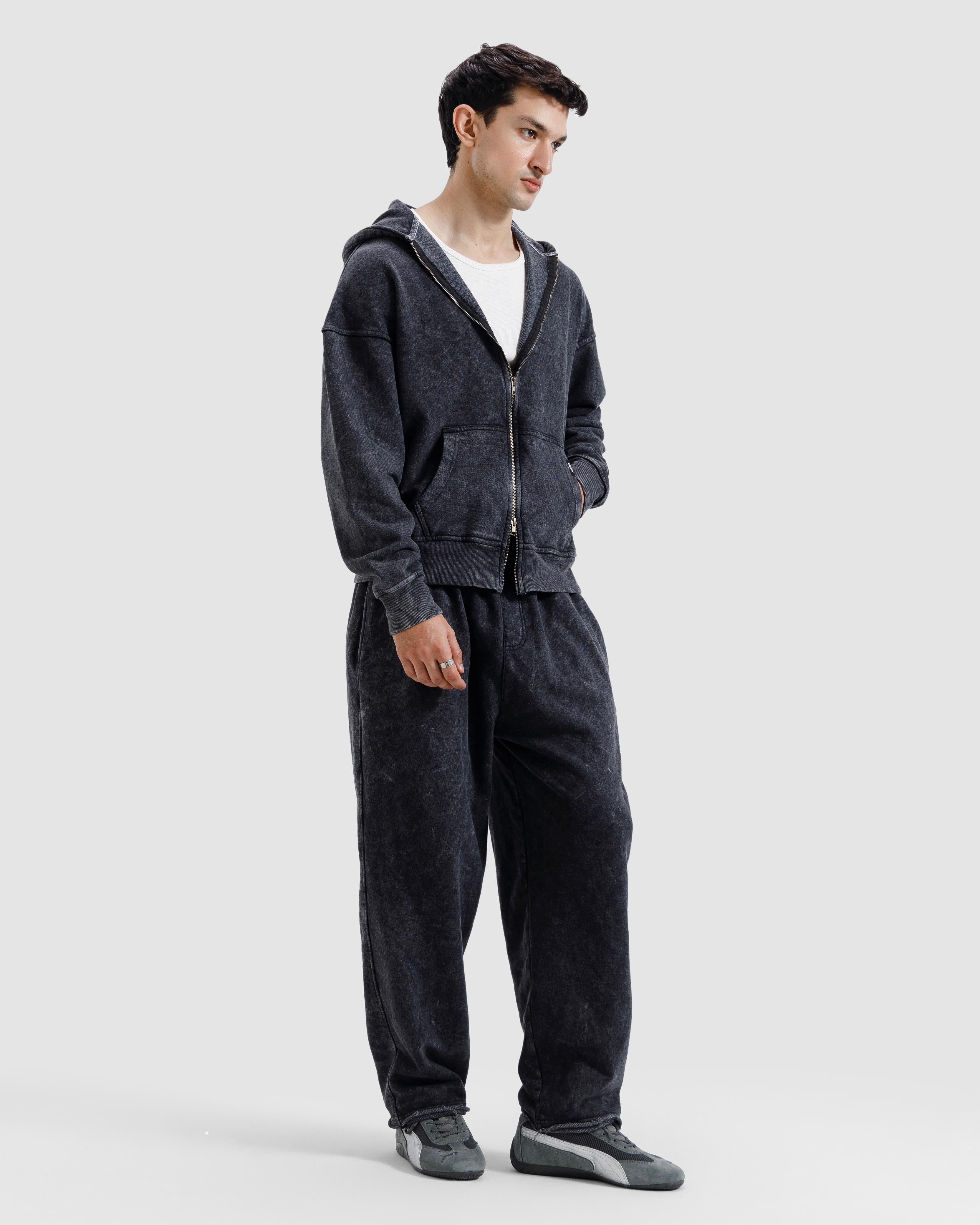 Washed Zipper Hoodie