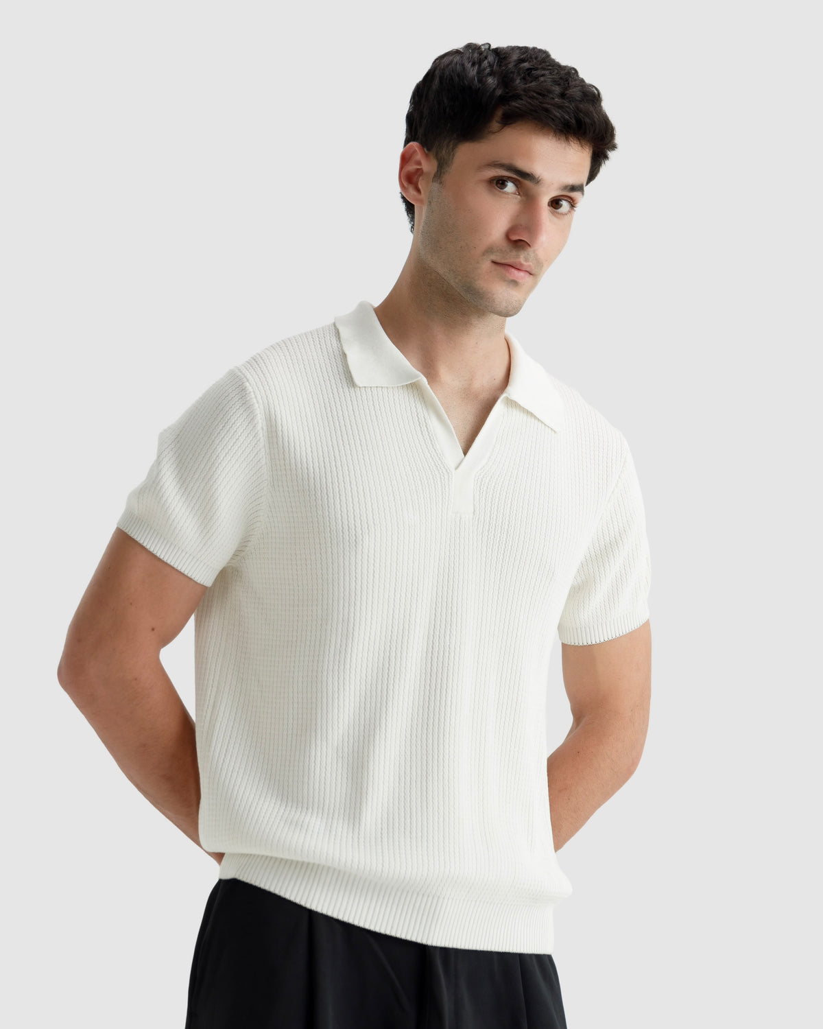 Textured Knit Polo
