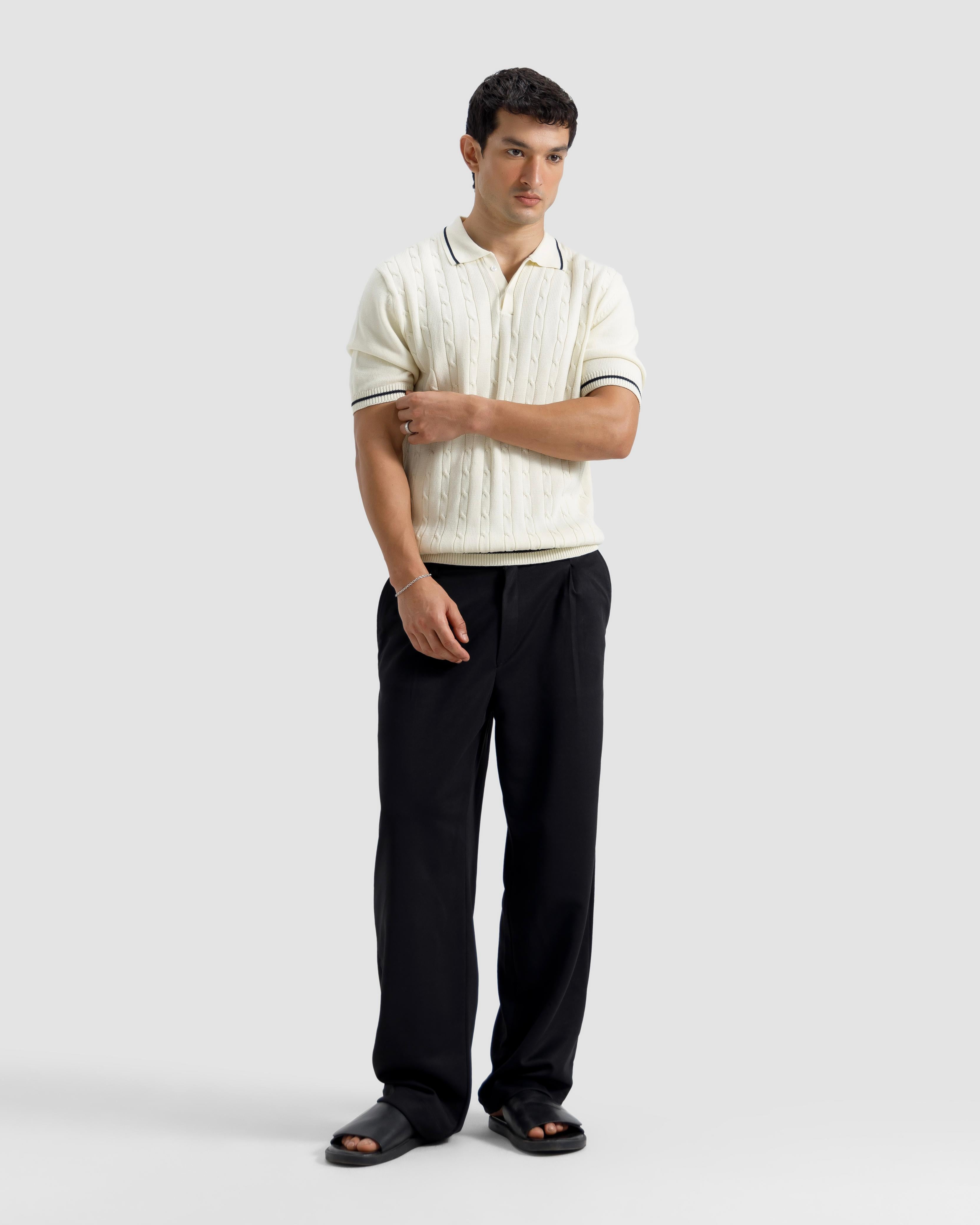 Cable Knit Polo